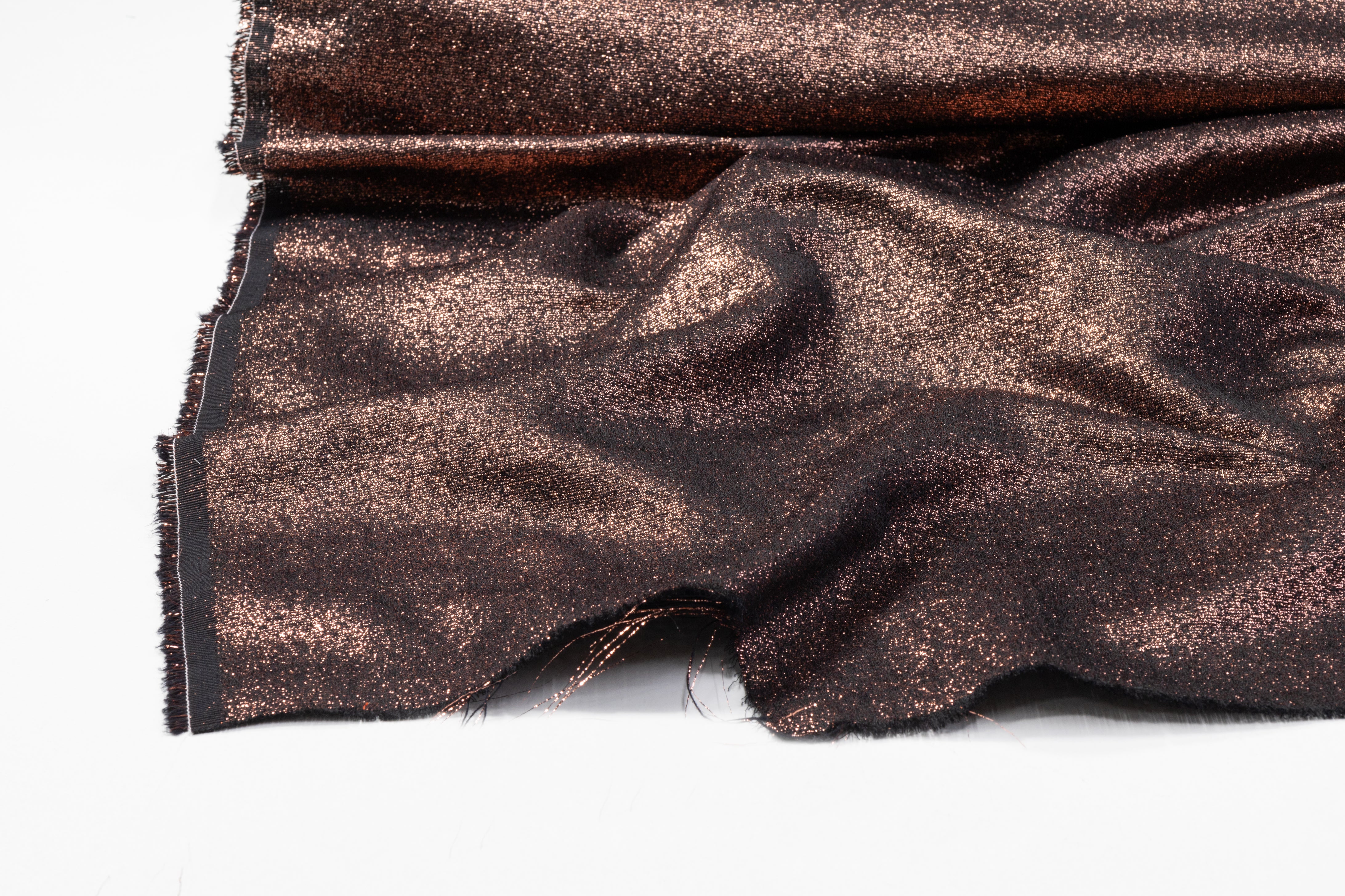 Iridescent Metallic Brocade - Bronze / Black