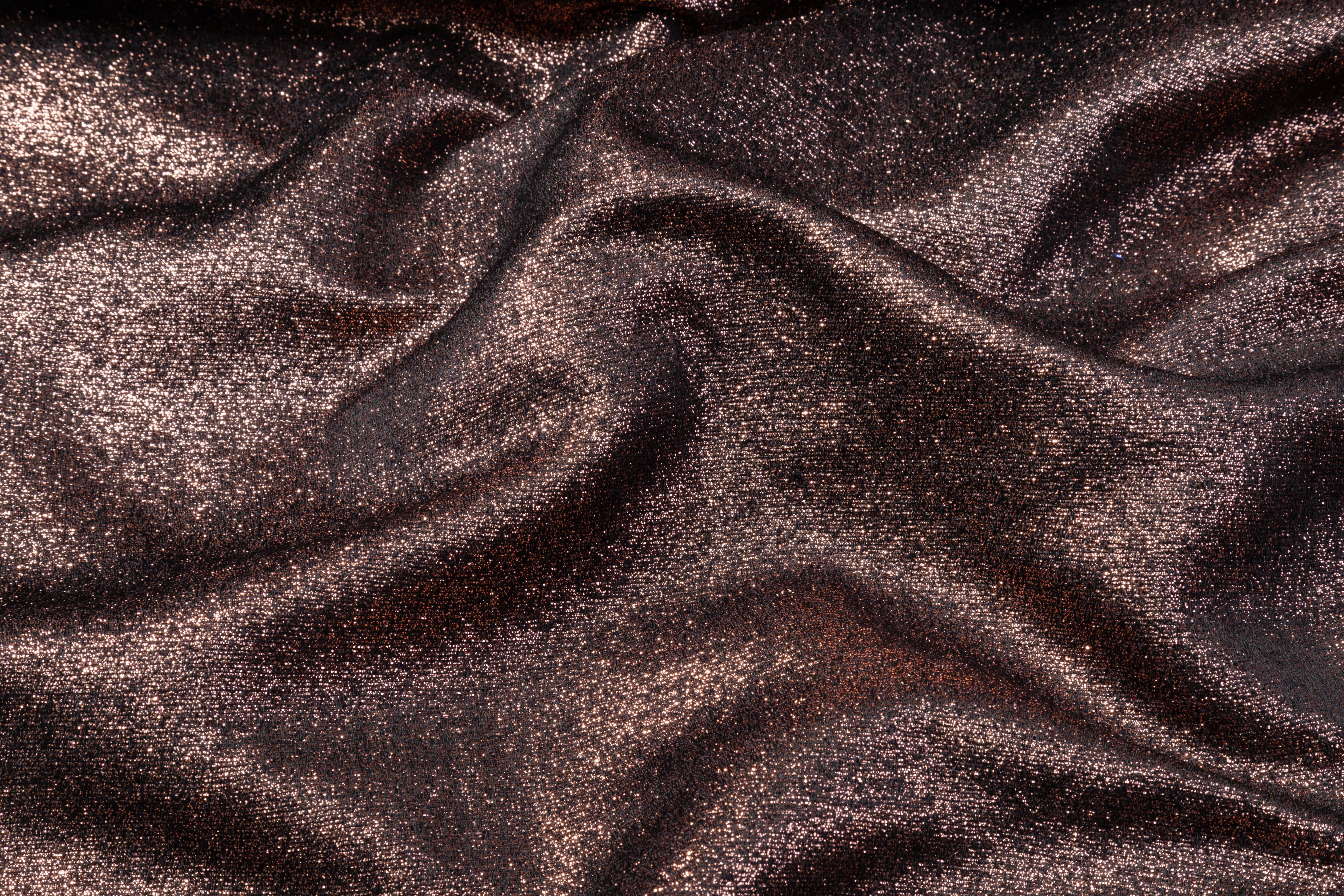 Iridescent Metallic Brocade - Bronze / Black