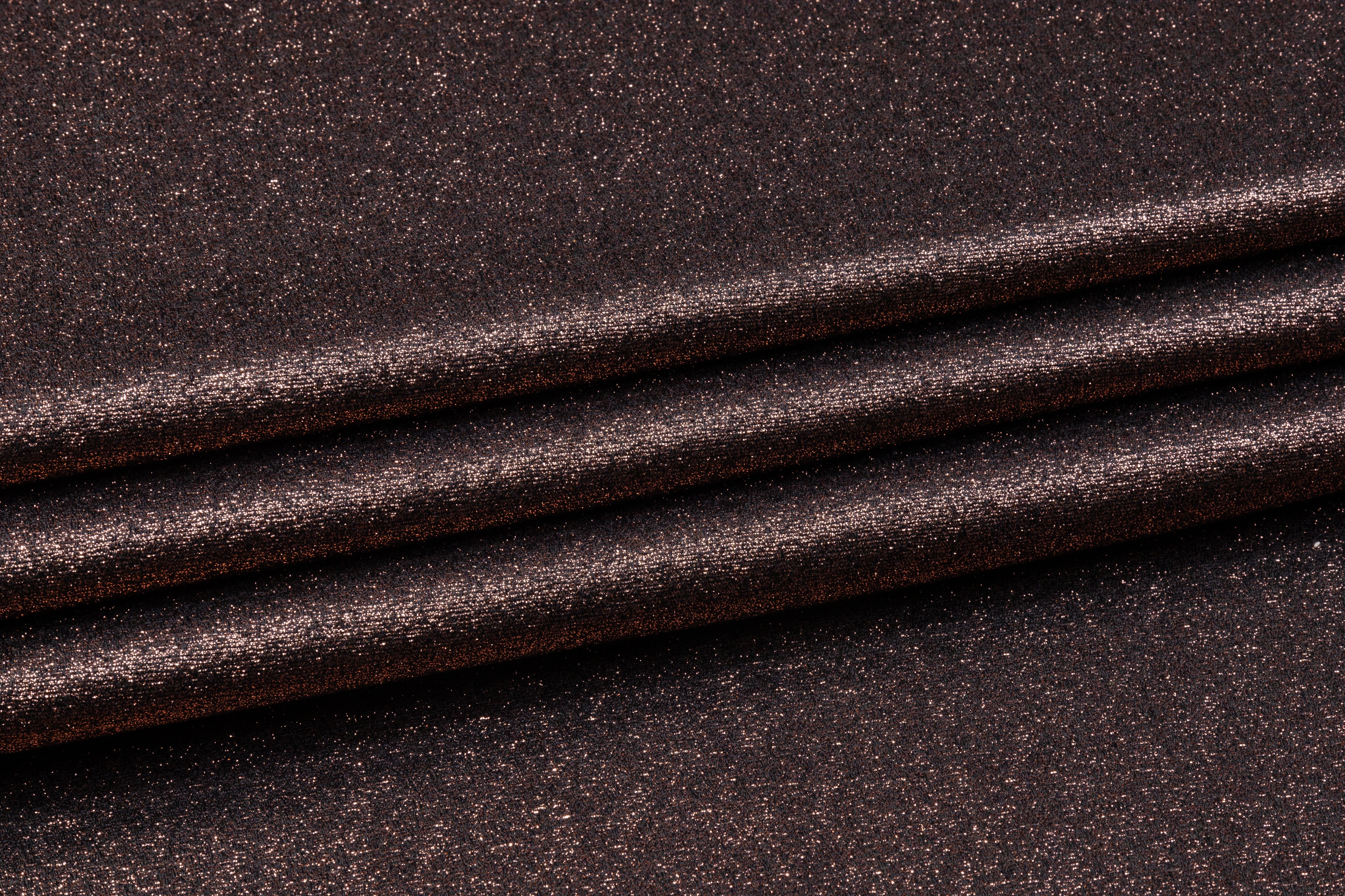 Iridescent Metallic Brocade - Bronze / Black