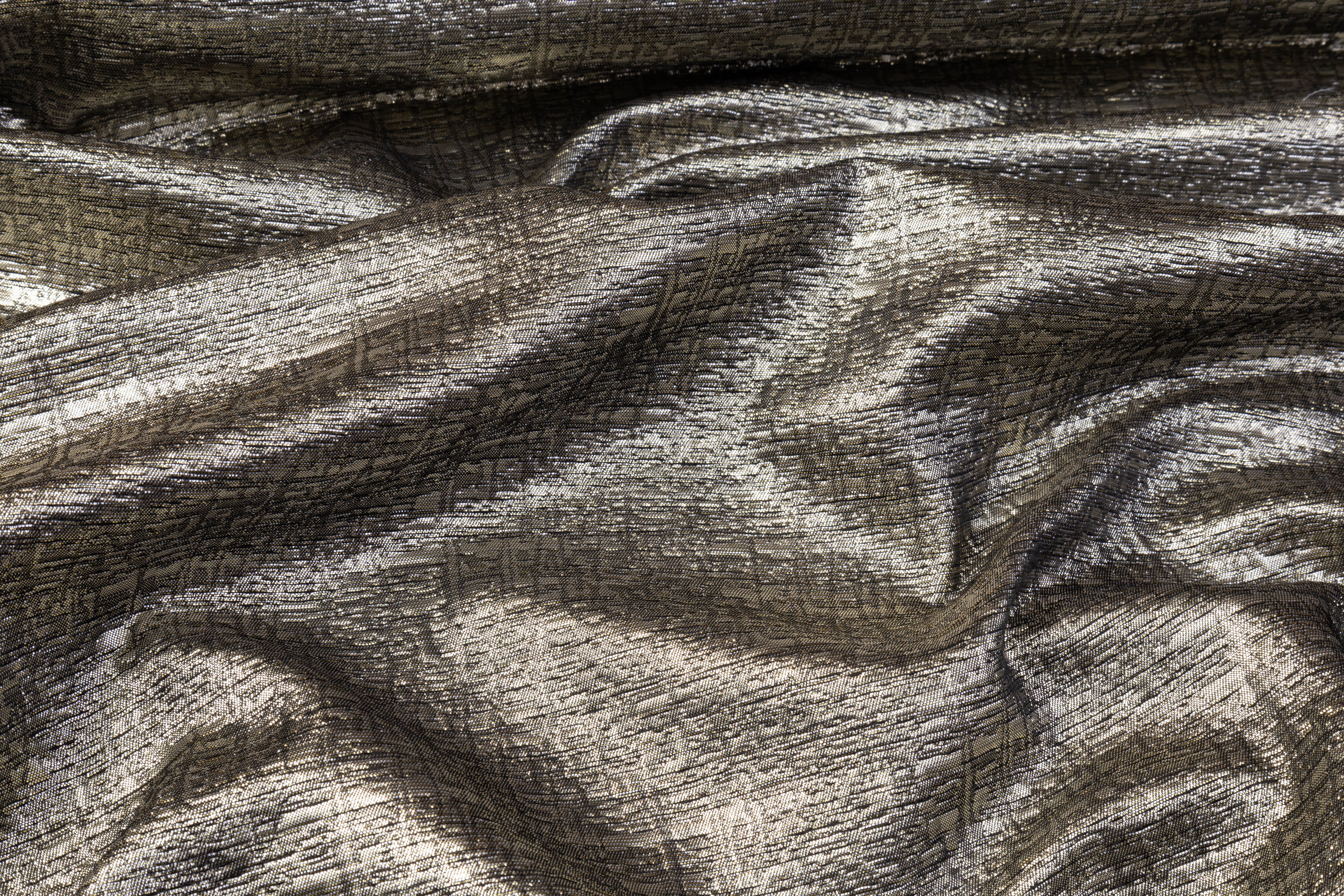 Textured Metallic Brocade - Taupe