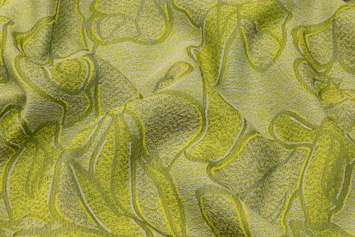 Floral Italian Silk Blend Brocade - Green