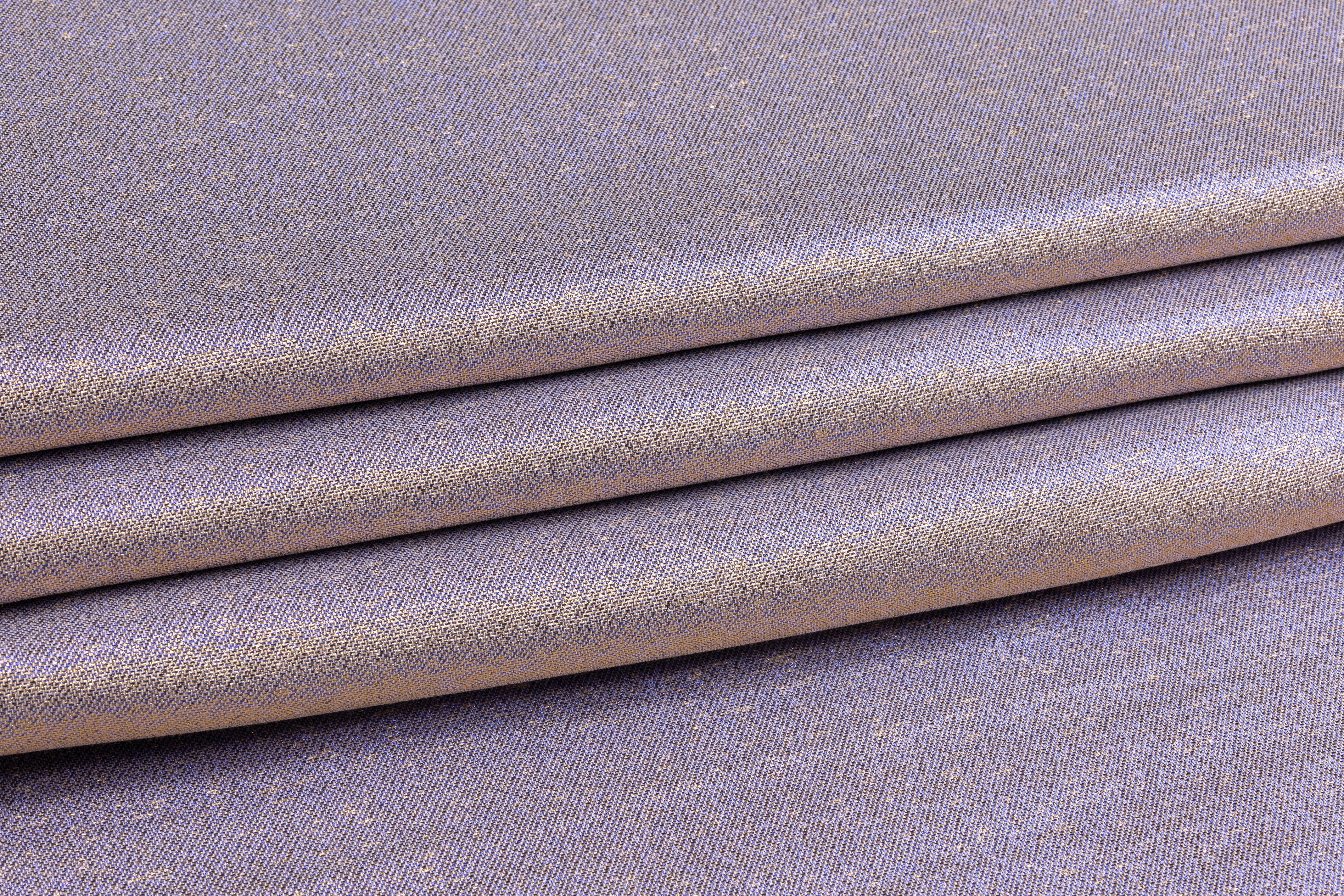 Iridescent Metallic Brocade - Purple / Champagne