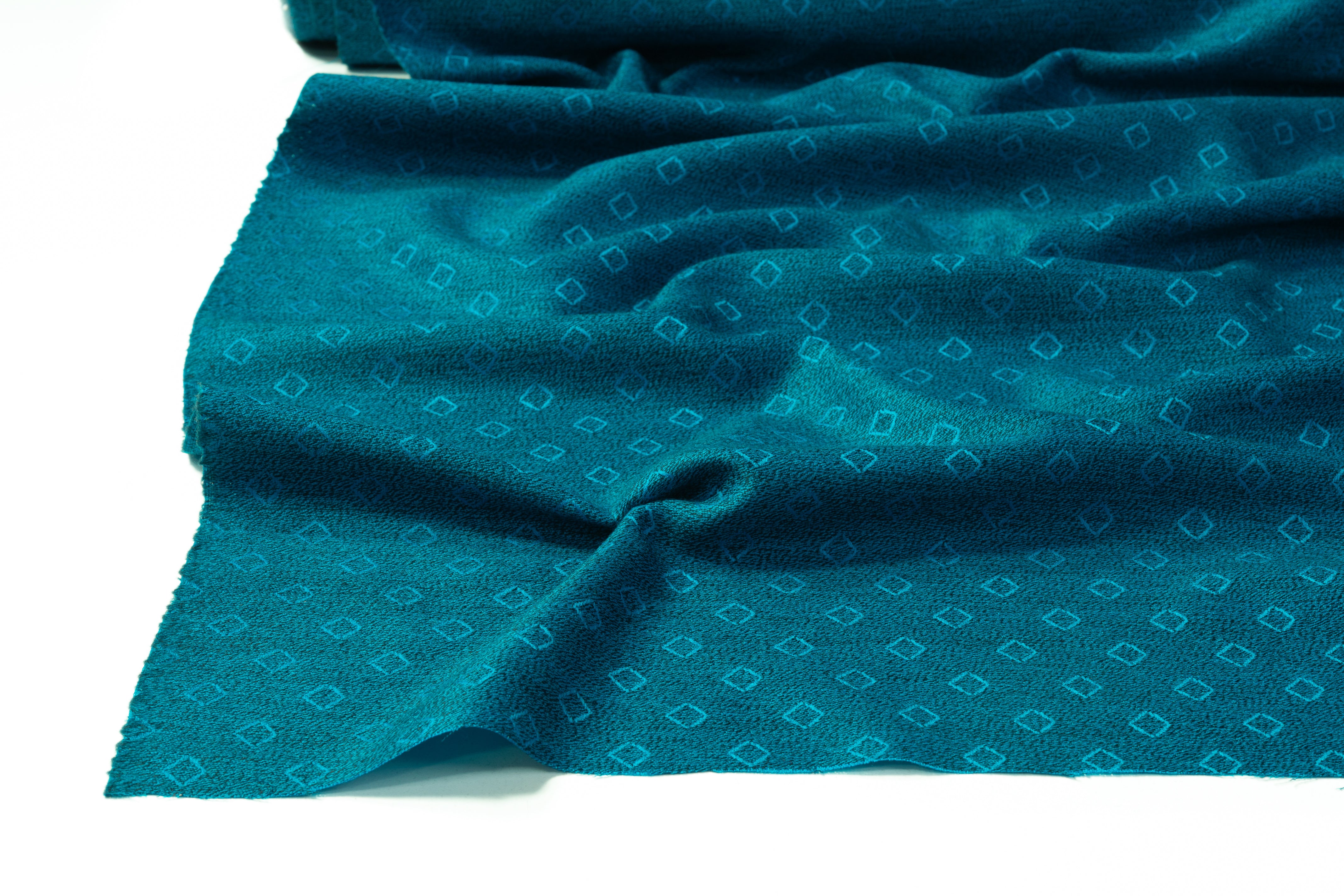 Diamond Italian Wool Suiting - Teal Blue
