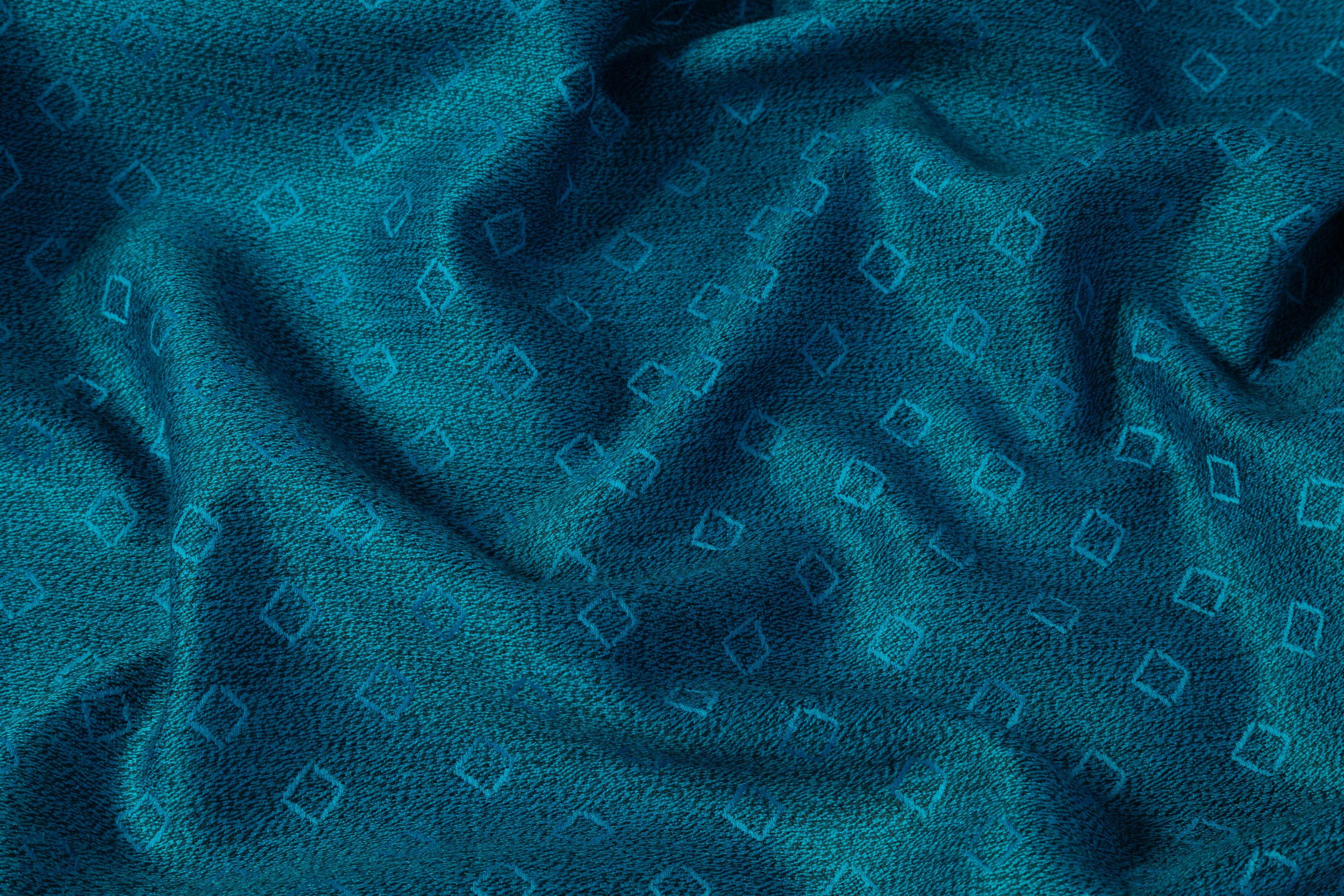 Diamond Italian Wool Suiting - Teal Blue
