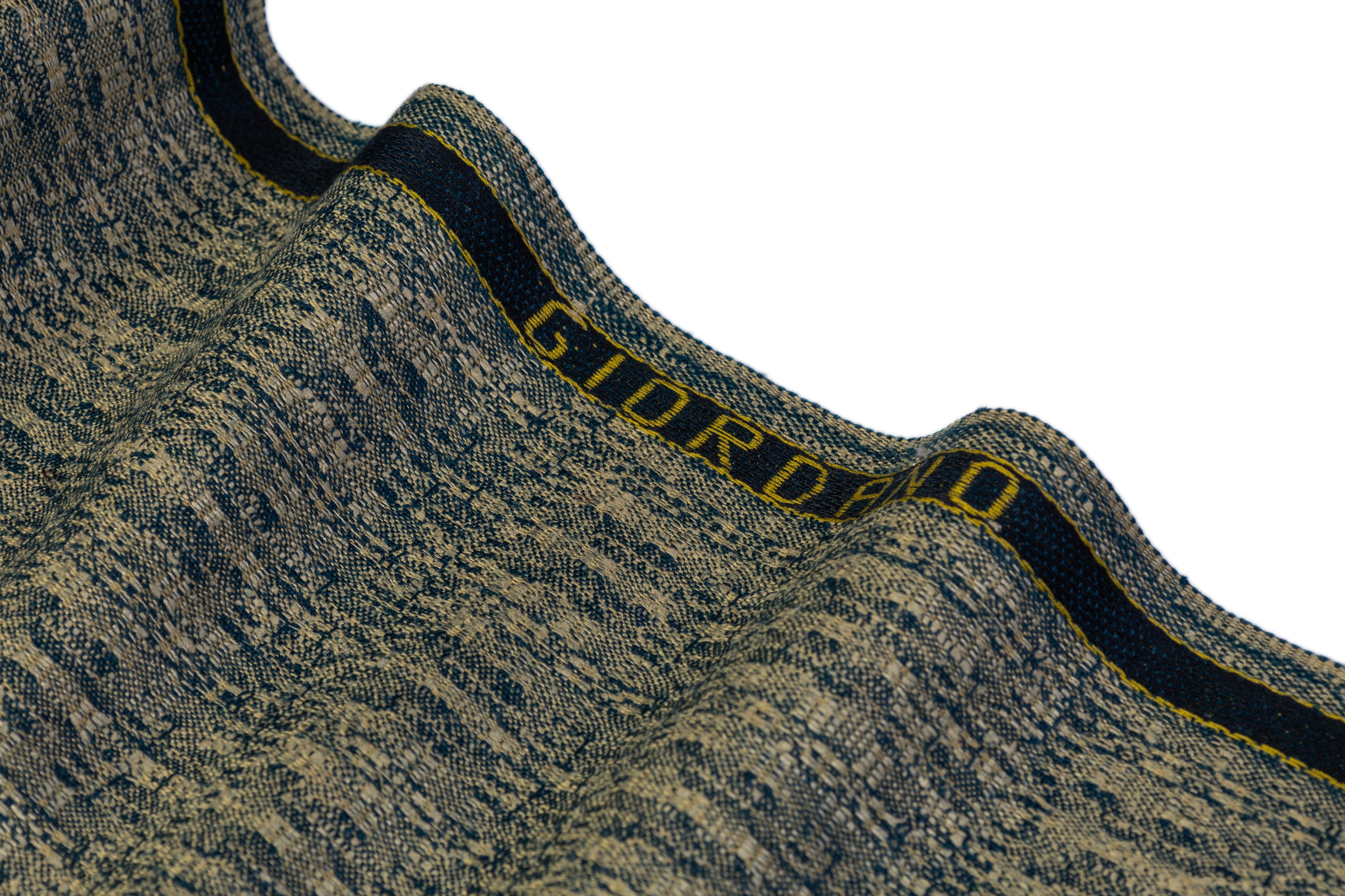 Abstract Italian Wool Suiting - Beige / Teal