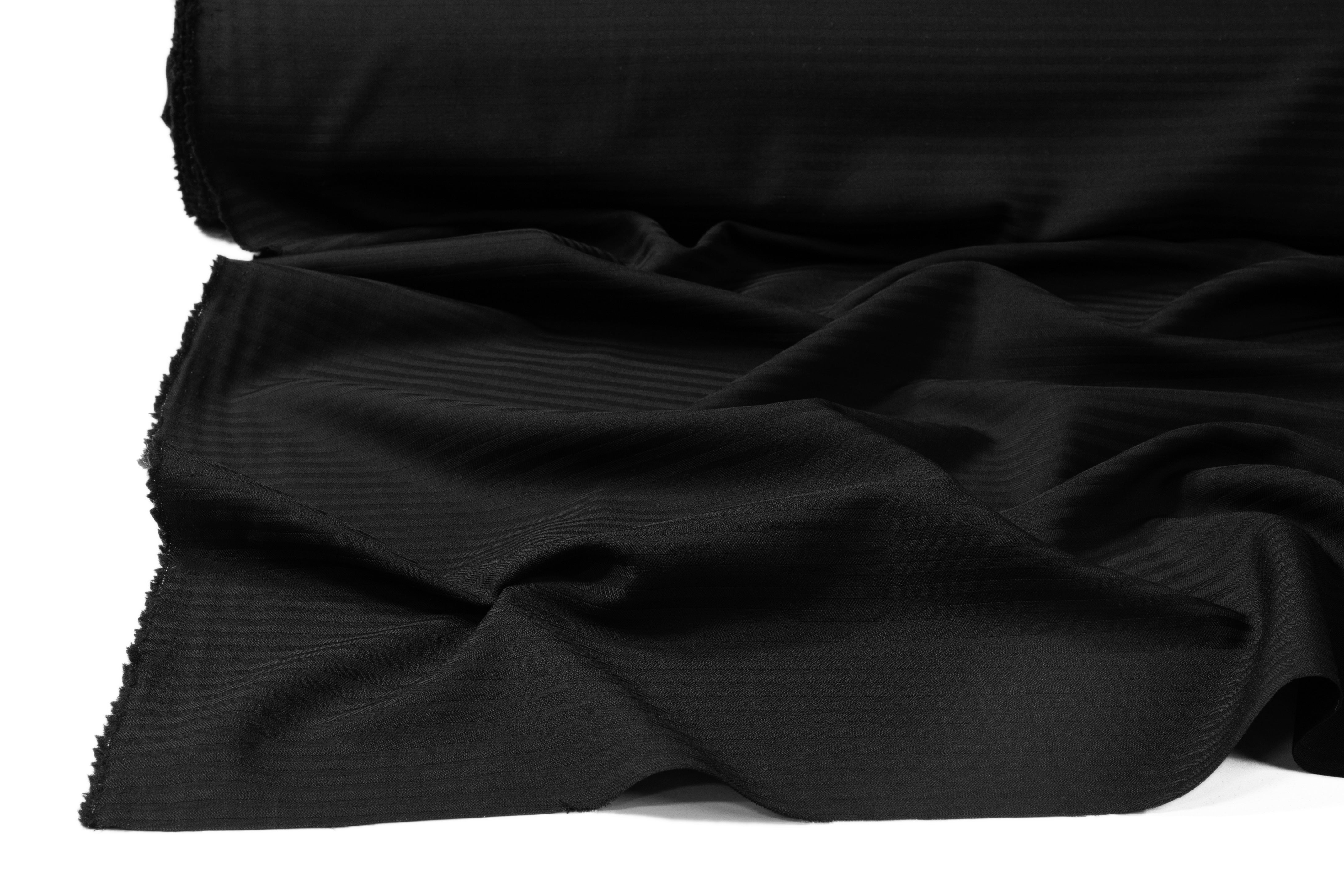 Reda - Striped Italian Wool Suiting - Black