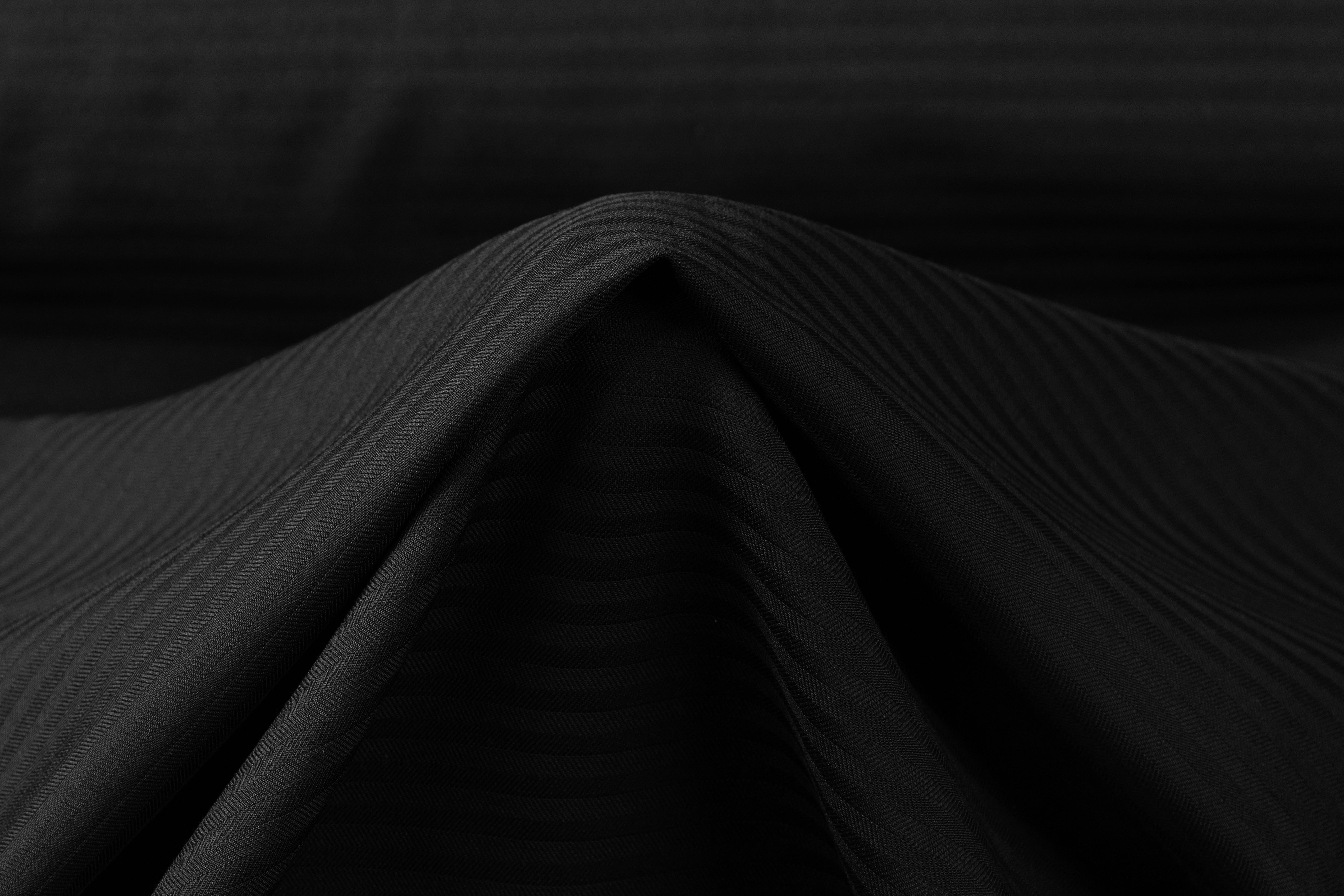 Reda - Striped Italian Wool Suiting - Black