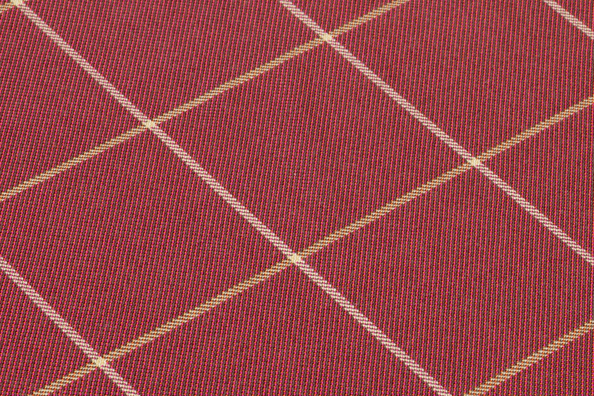 Windowpane Italian Silk and Wool Suiting - Rosy Red
