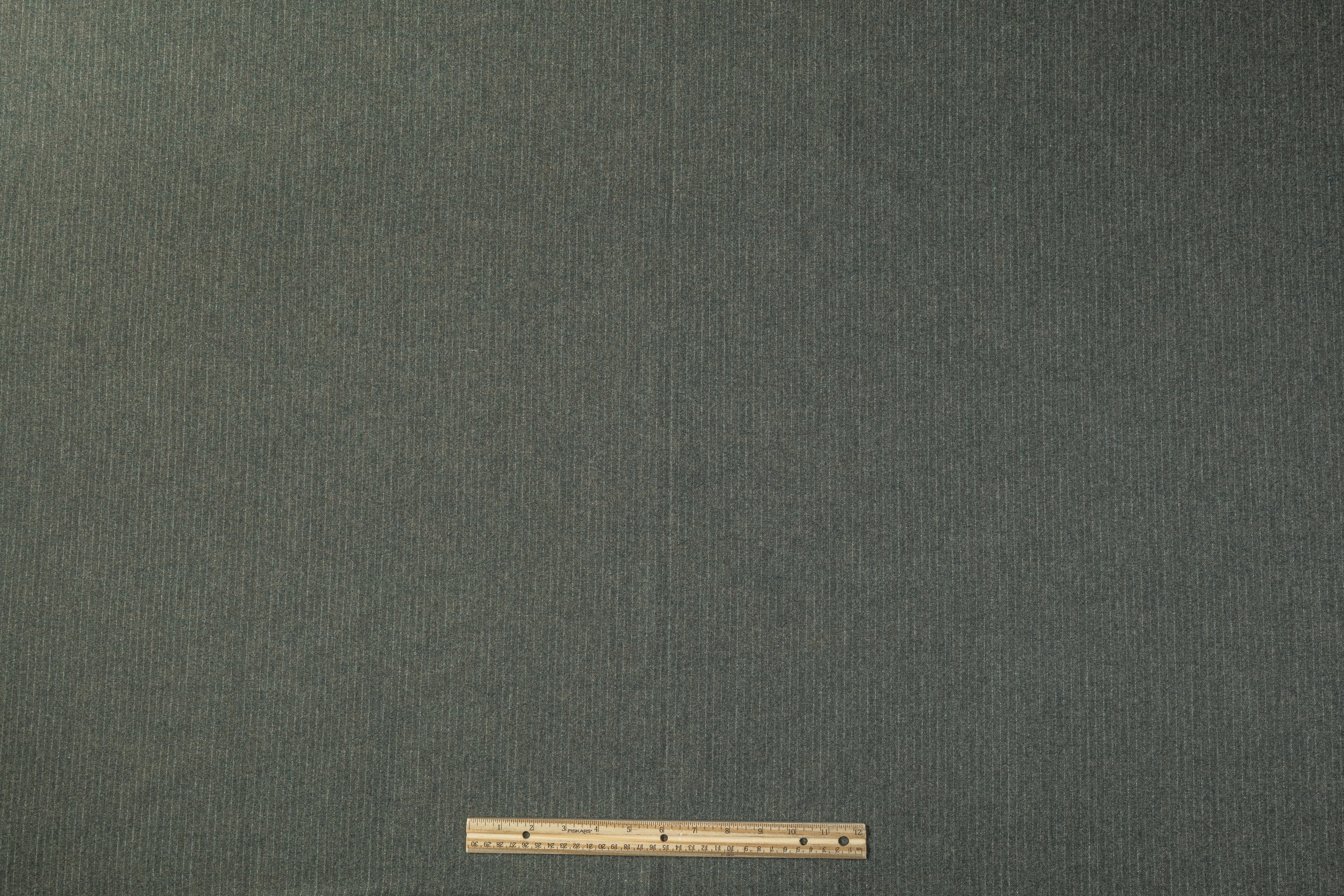 Two-Tone Striped Italian Wool Suiting - Hunter Green / Taupe