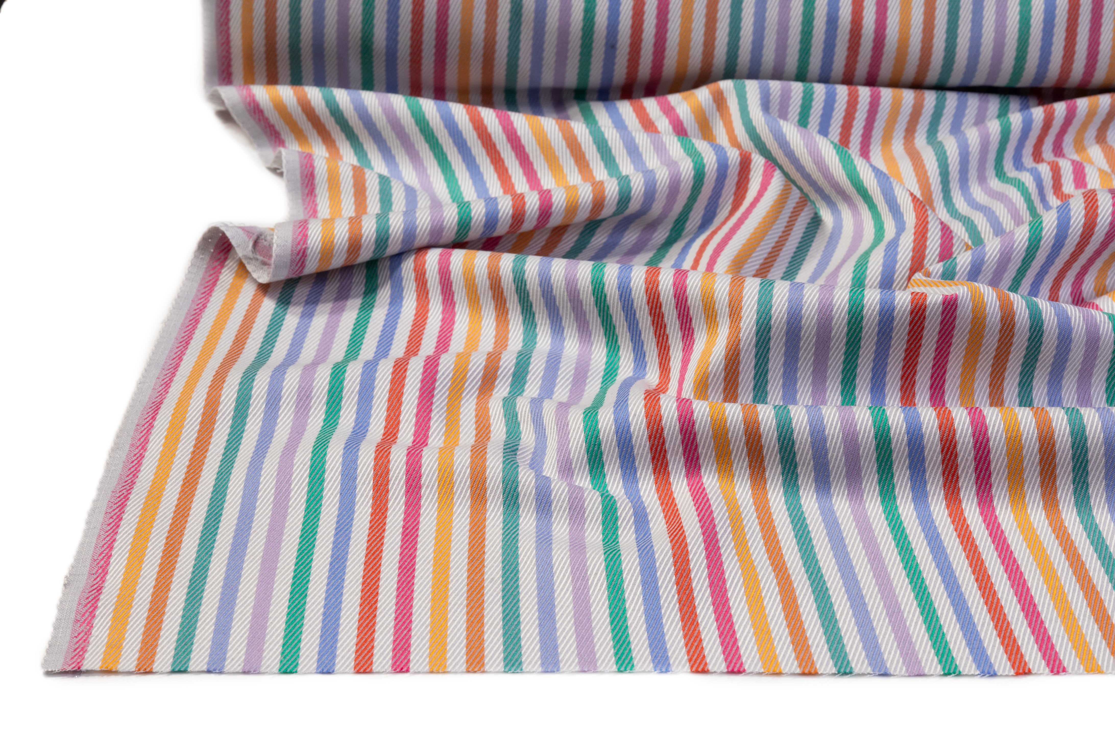 Striped Italian Wool Twill - Multicolor