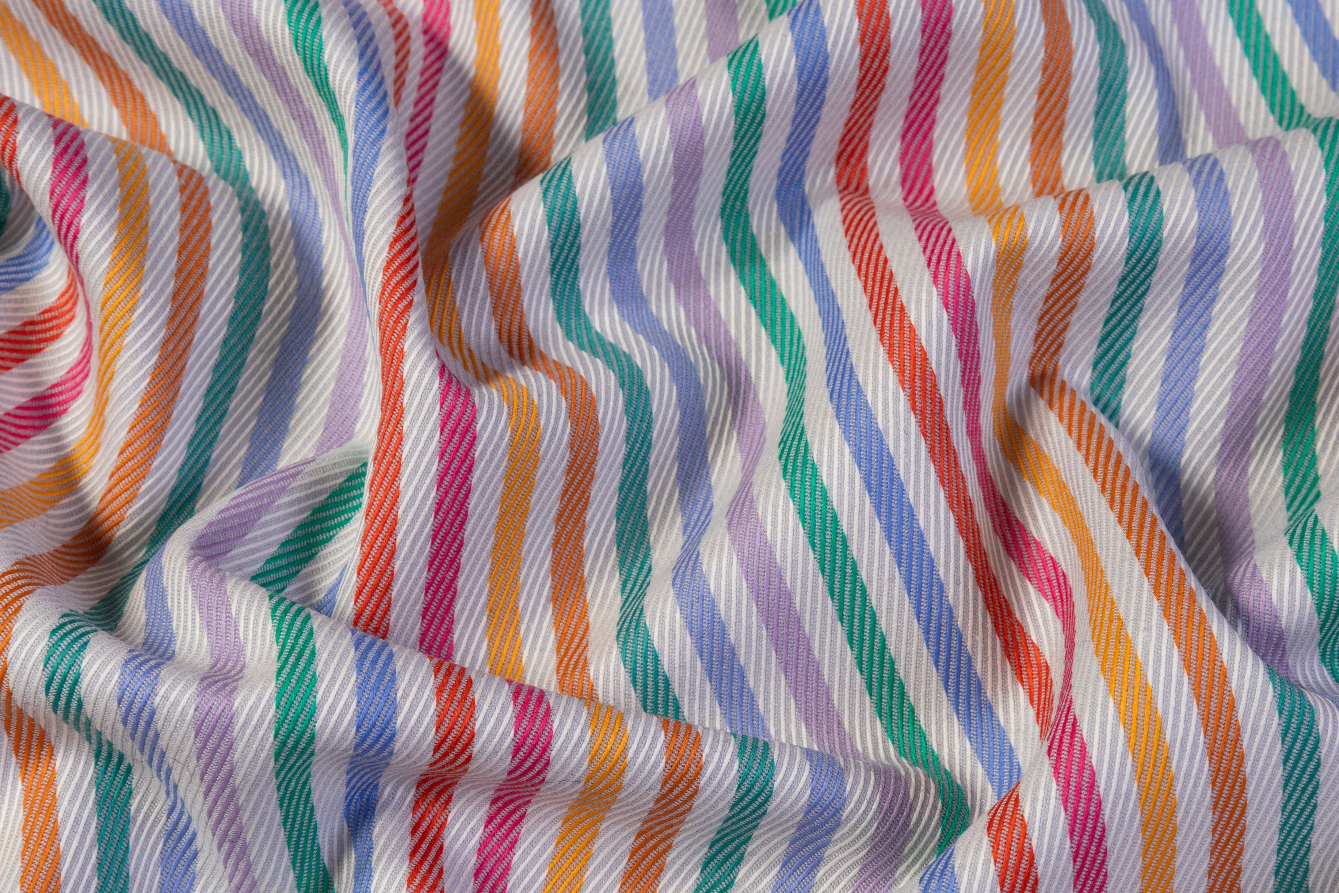 Striped Italian Wool Twill - Multicolor
