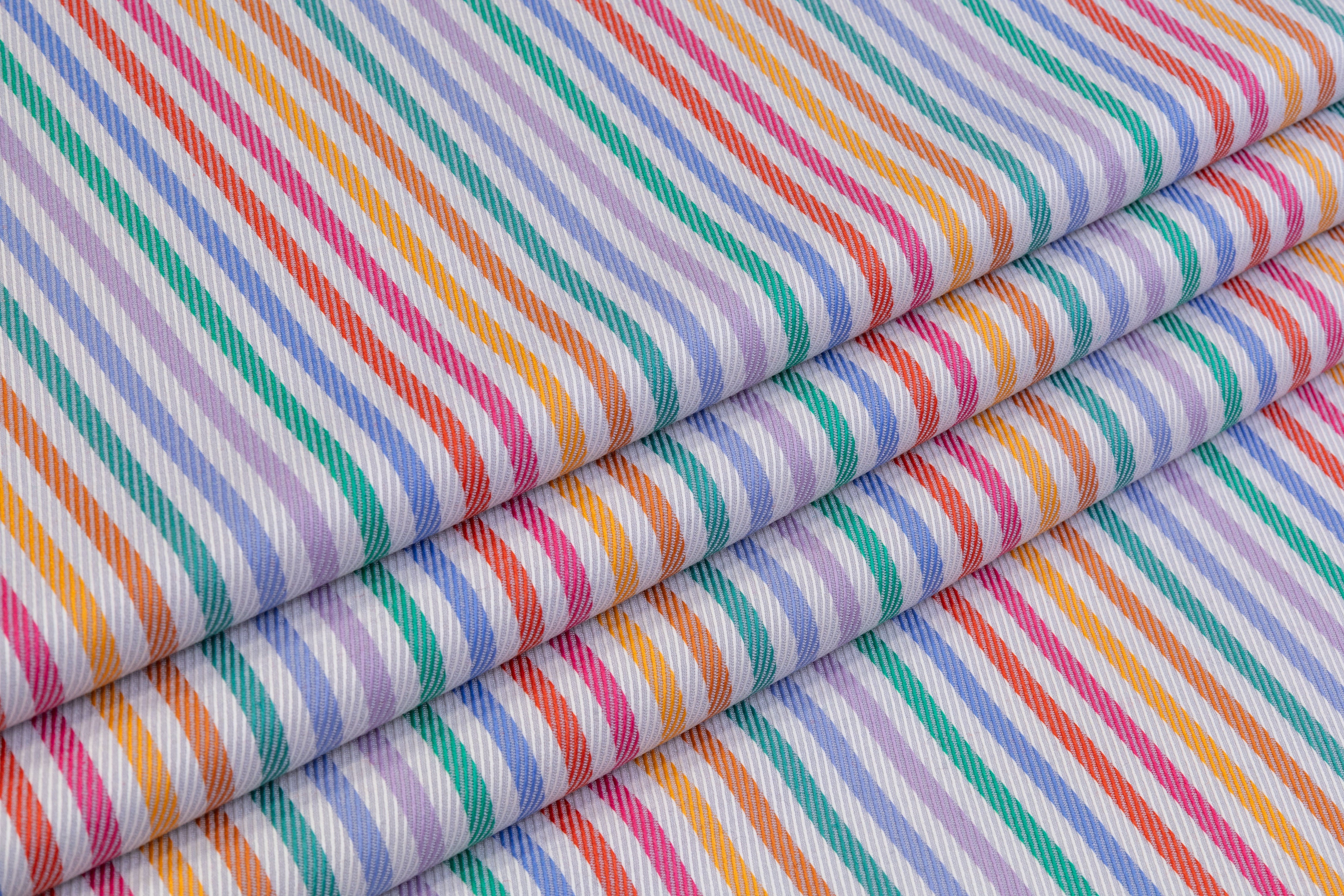 Striped Italian Wool Twill - Multicolor