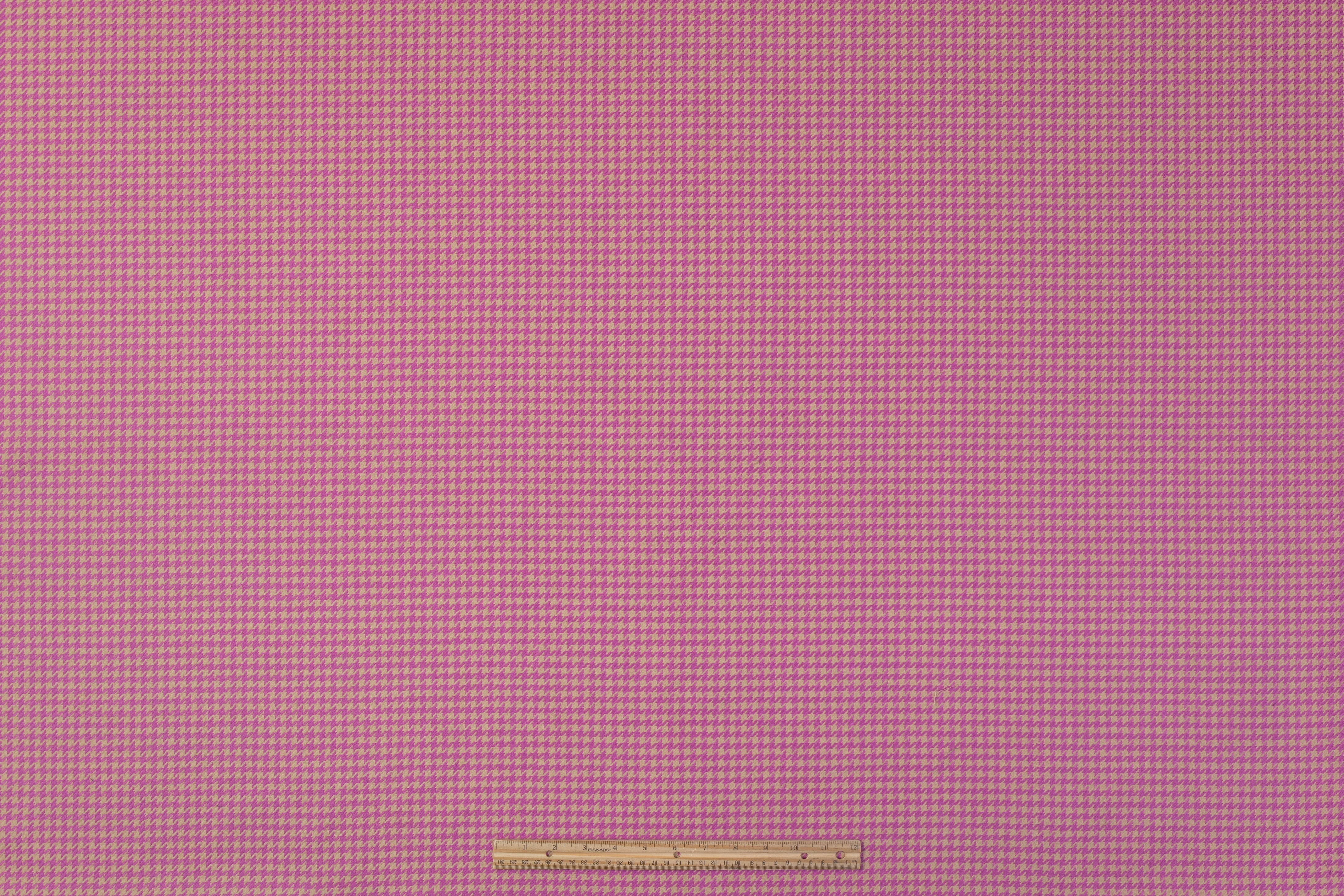 Houndstooth Italian Wool Suiting - Orchid / Tan
