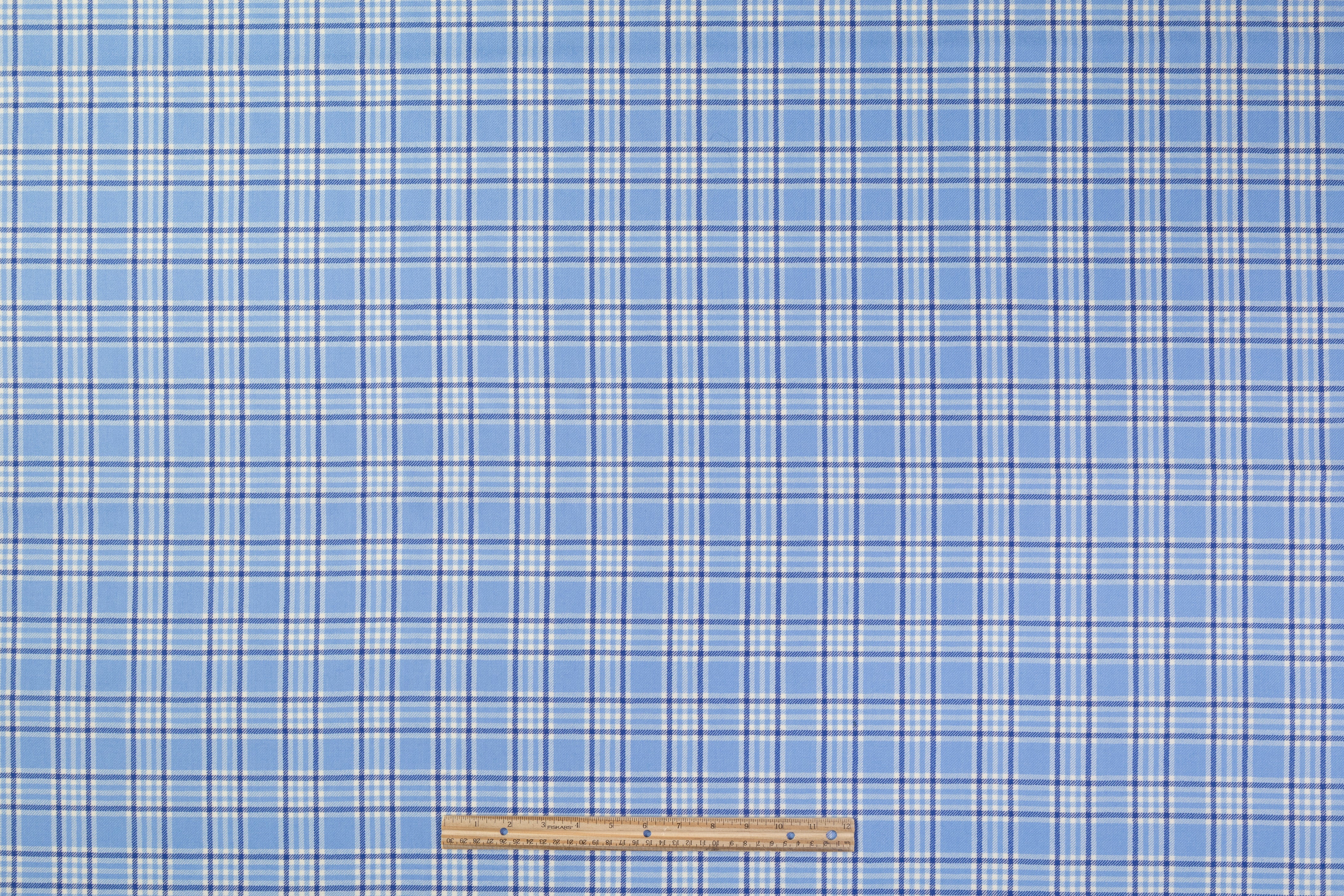 Checked Italian Wool Suiting - Blue