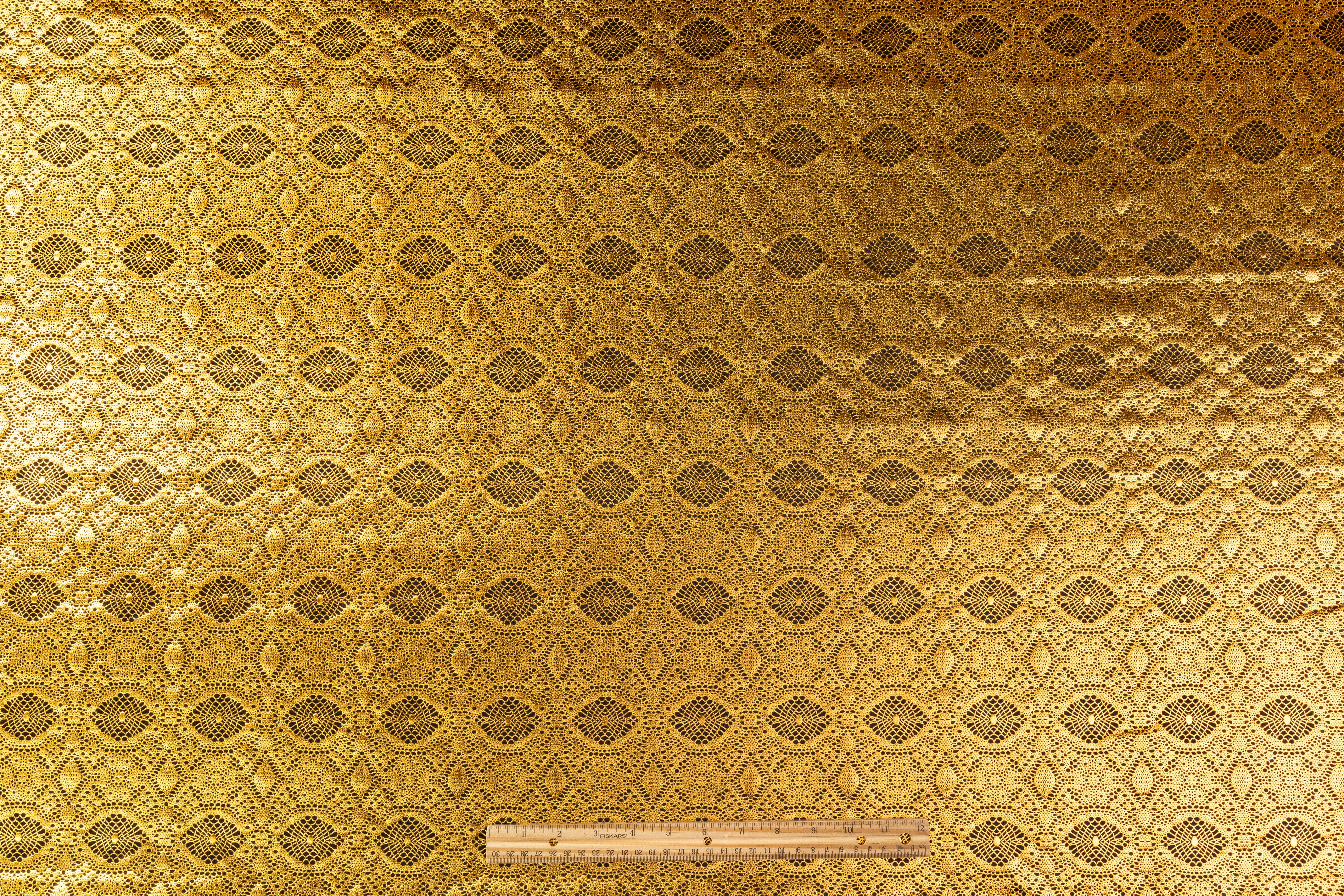 Laminated Italian Silk Charmeuse - Gold / Black