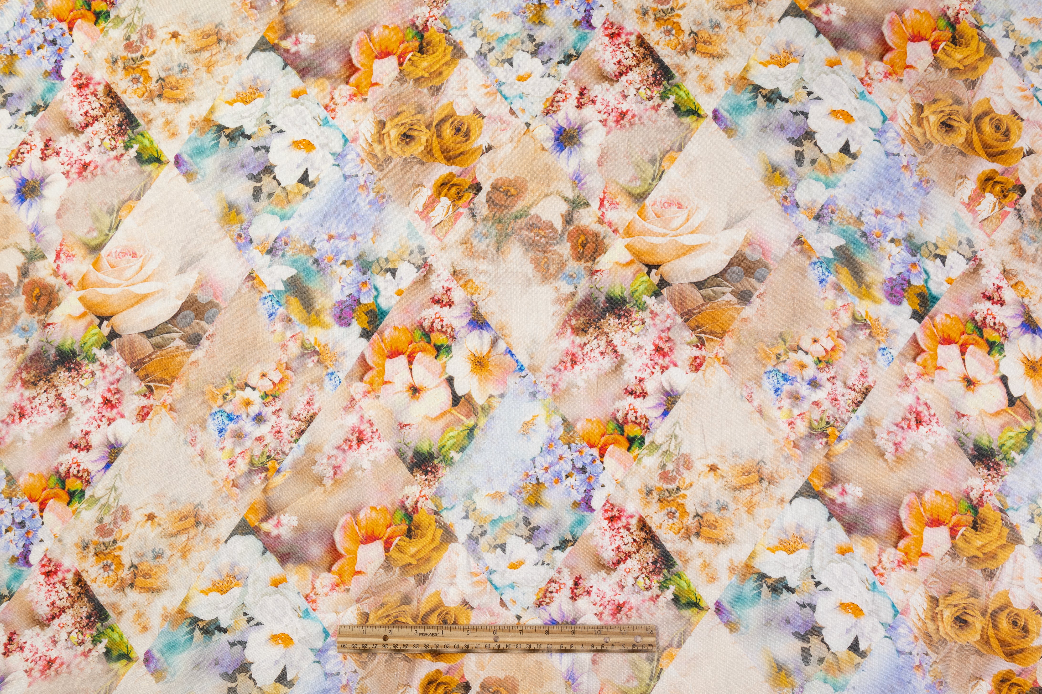 Floral Printed Italian Linen - Multicolor