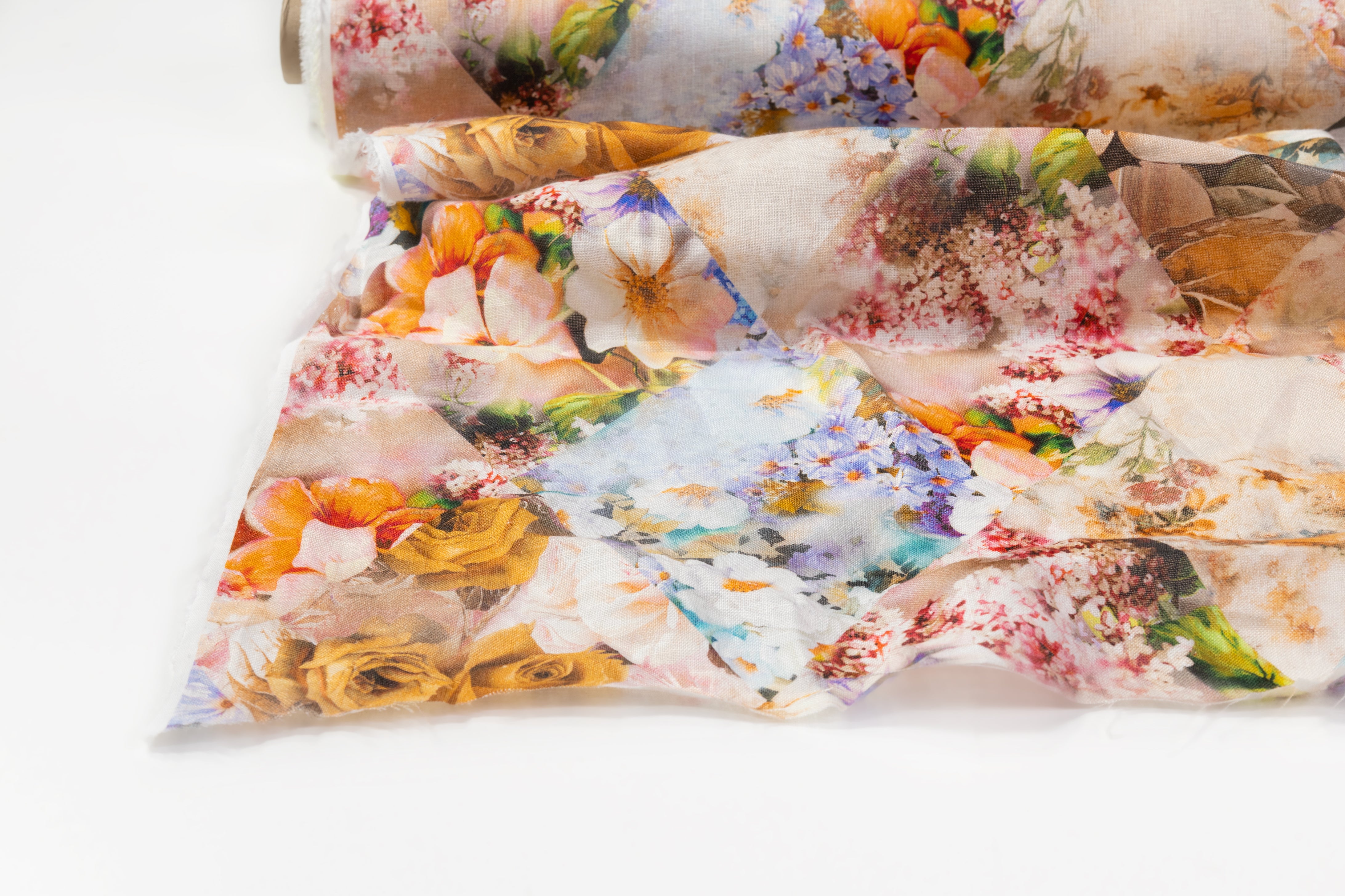 Floral Printed Italian Linen - Multicolor