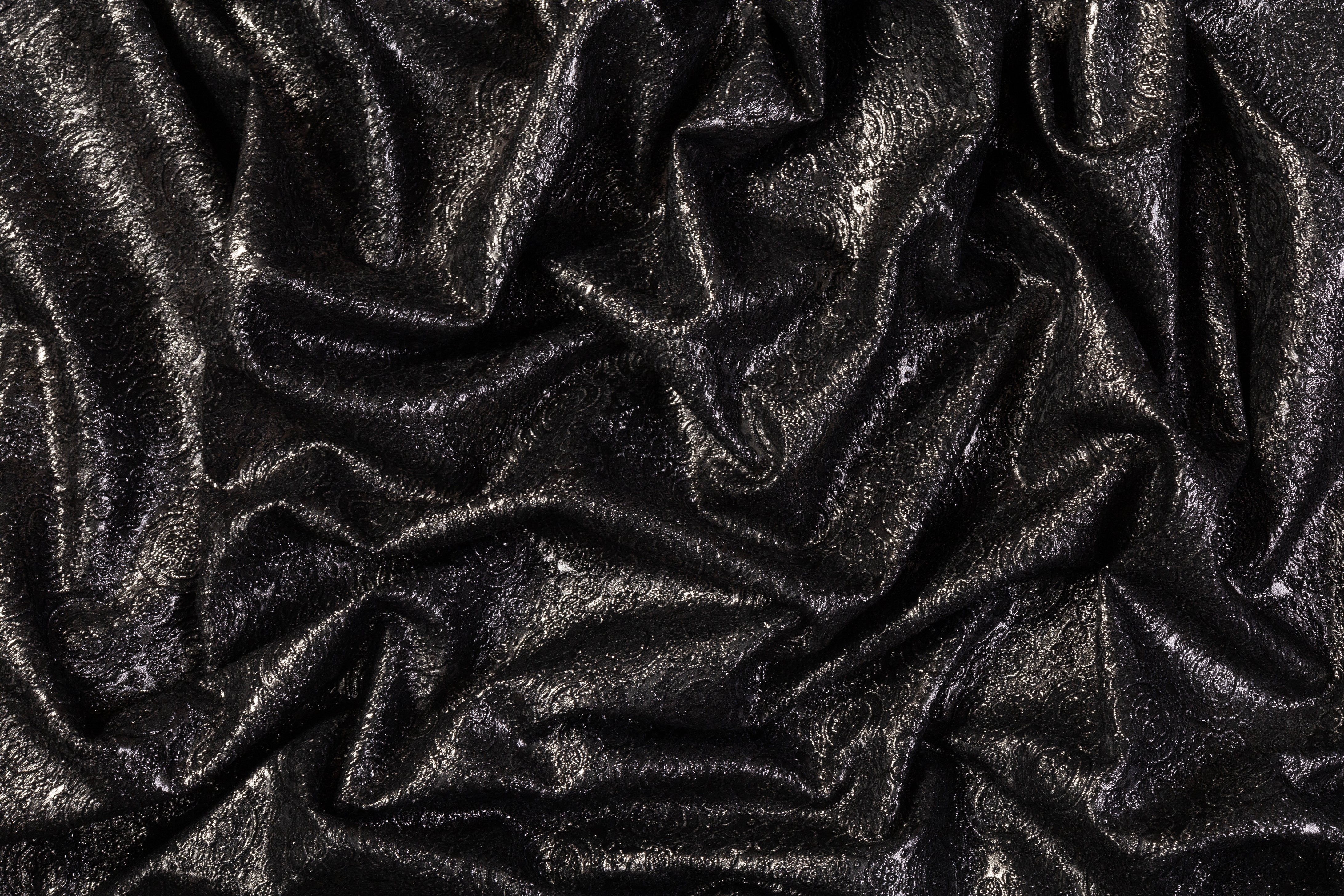 Textured Metallic Stretch Brocade - Gray