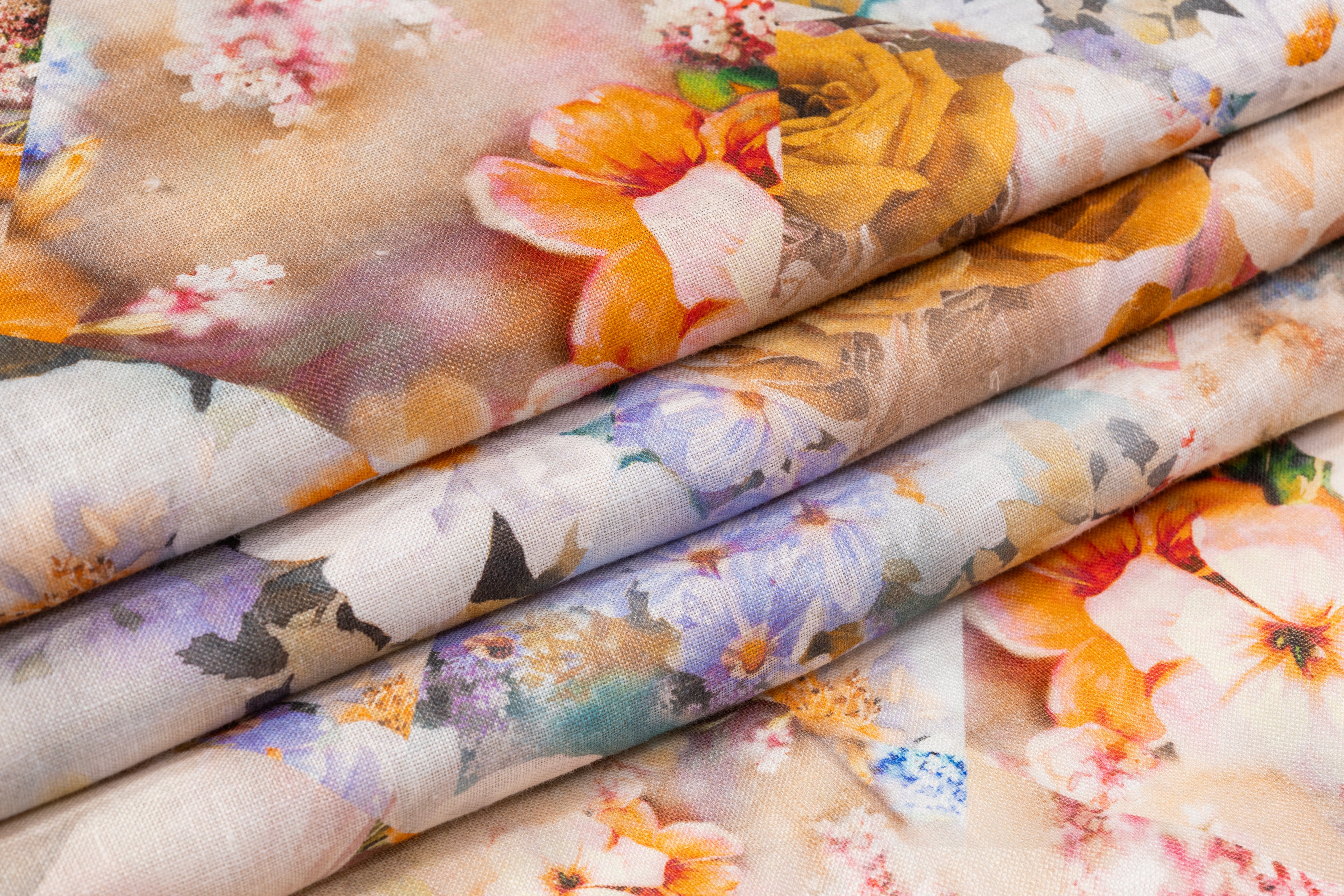 Floral Printed Italian Linen - Multicolor