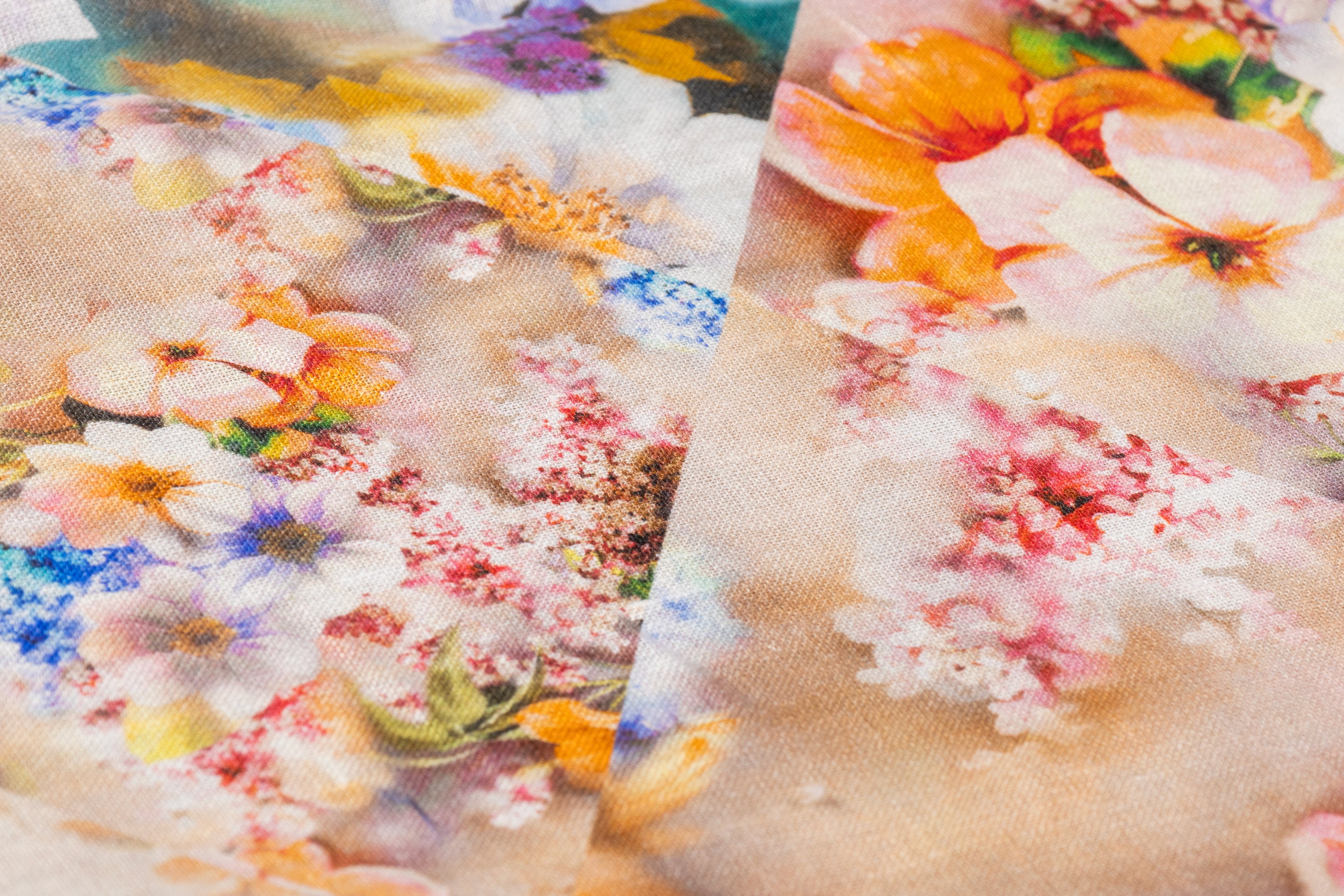 Floral Printed Italian Linen - Multicolor