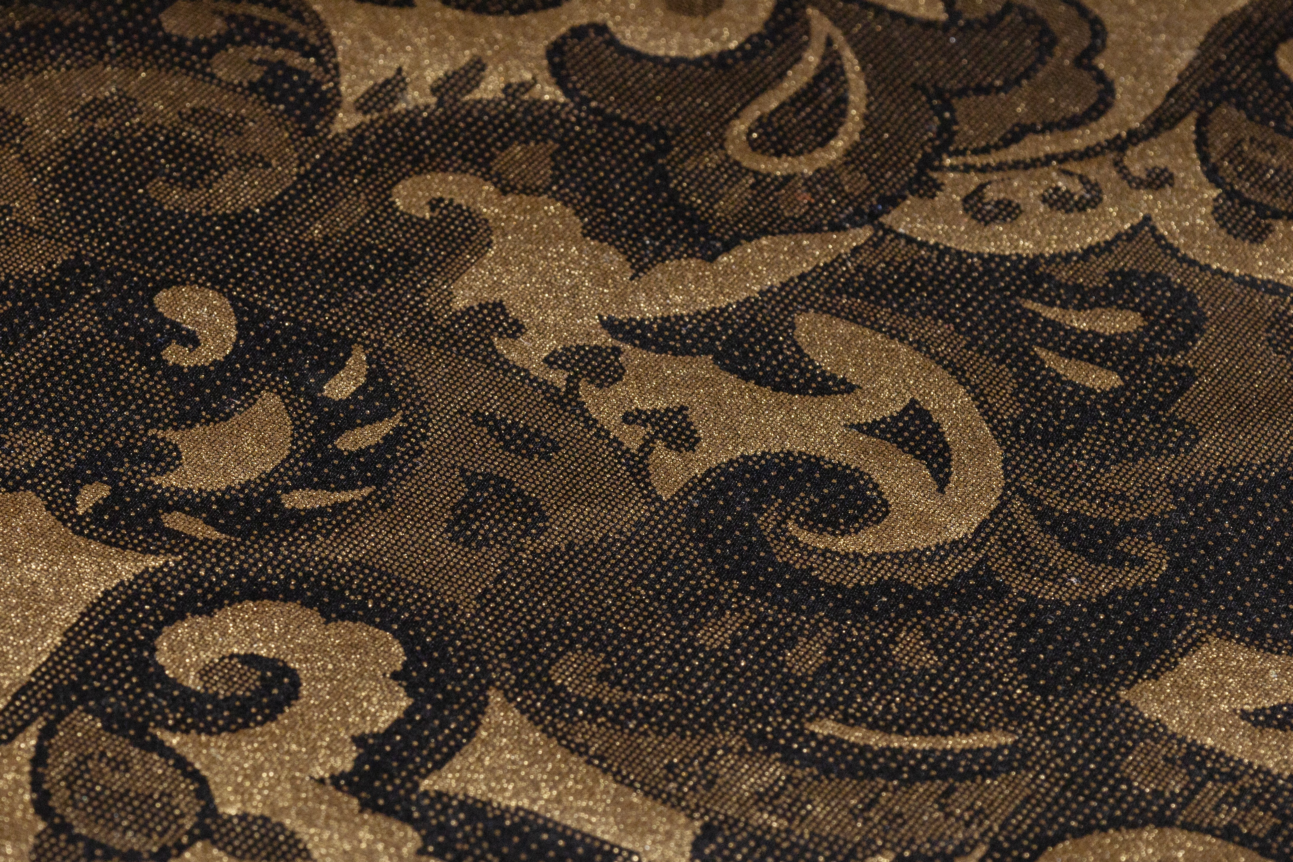 Laminated Italian Silk Charmeuse - Champagne Gold / Black
