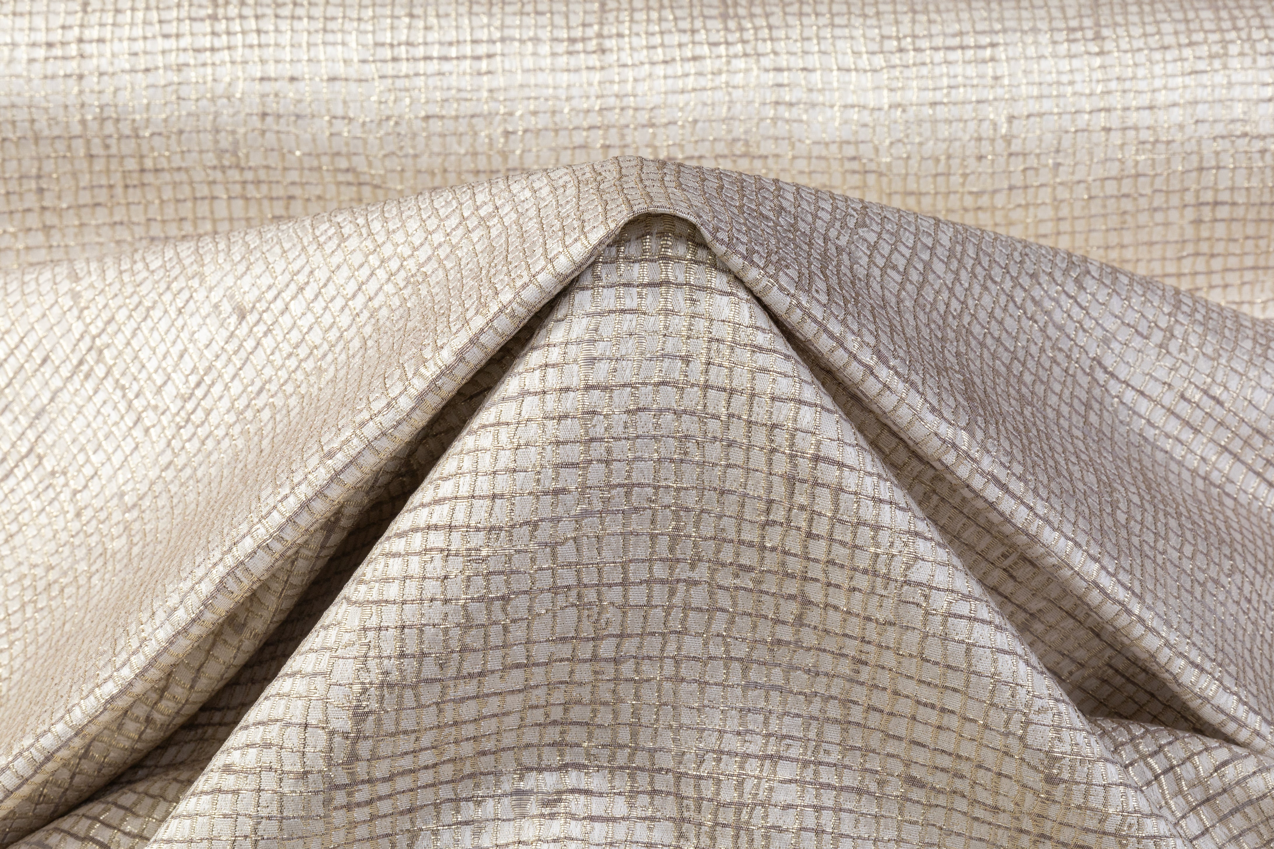 Metallic Textured Brocade - Champagne Gold