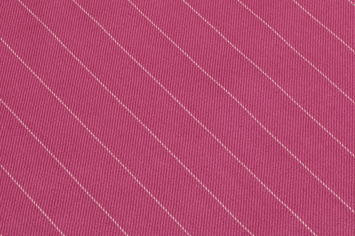 Pin Striped Italian Stretch Wool Suiting - Berry Pink