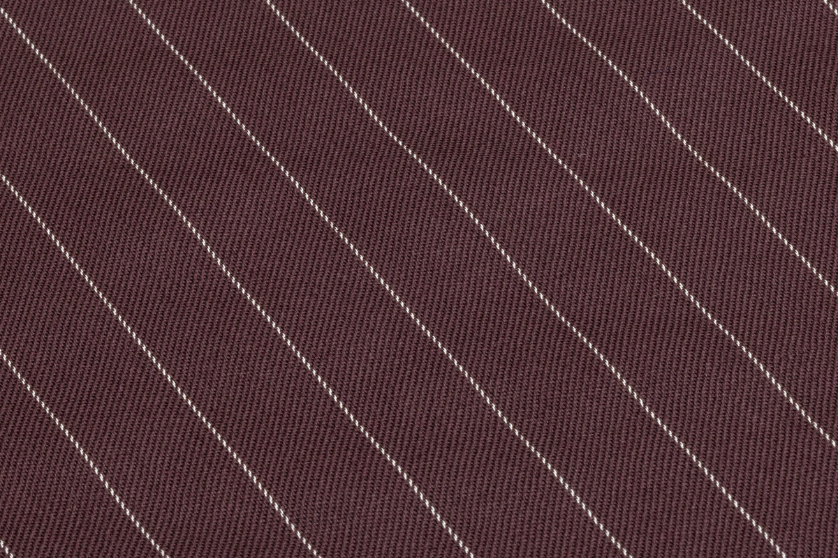 Pin Striped Italian Stretch Wool Suiting - Crater Brown