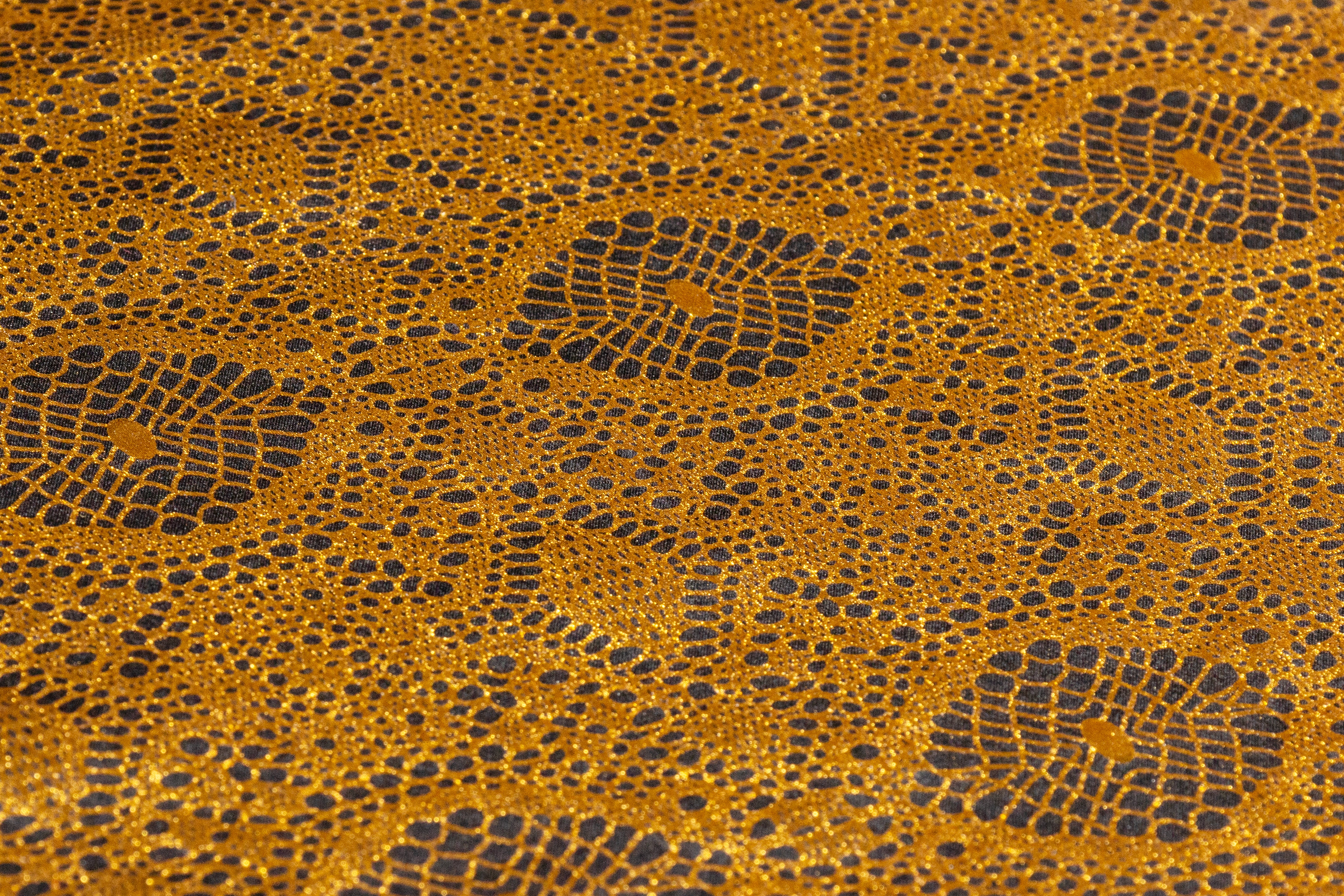 Laminated Italian Silk Charmeuse - Gold / Black