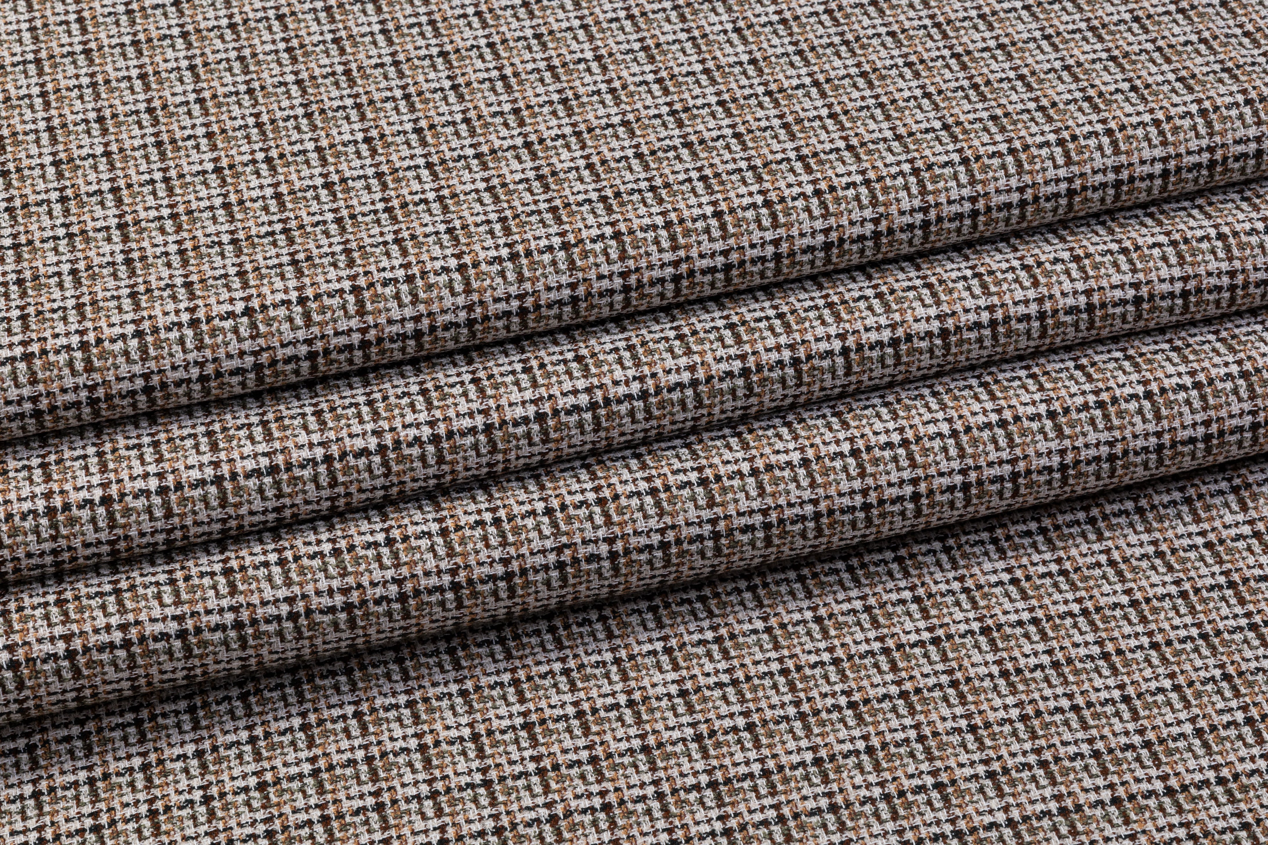 Loro Piana - Italian Silk Wool Cotton Tweed Suiting - Brown / Green