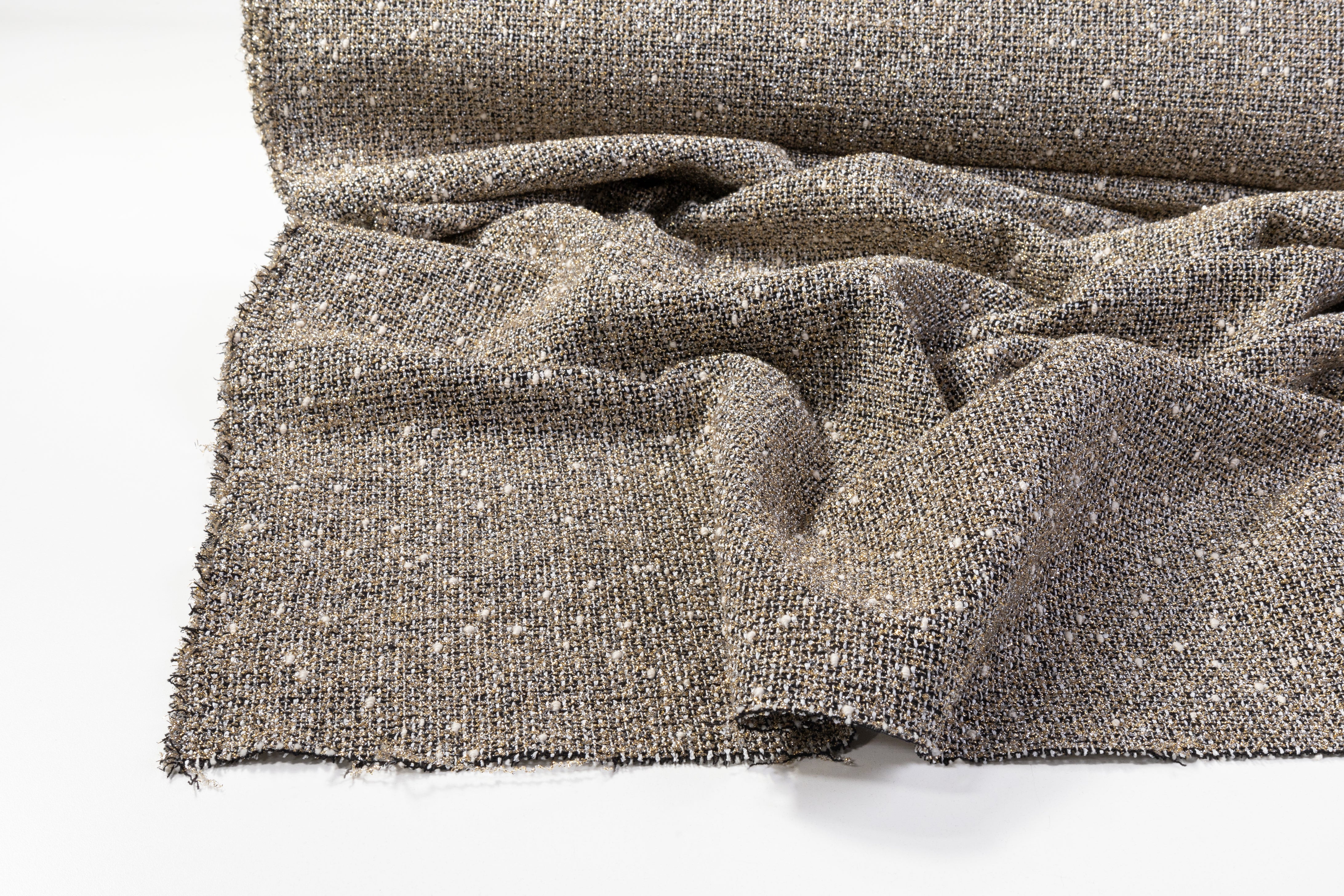 Metallic Italian Tweed Boucle - Black / Gold / Silver / White