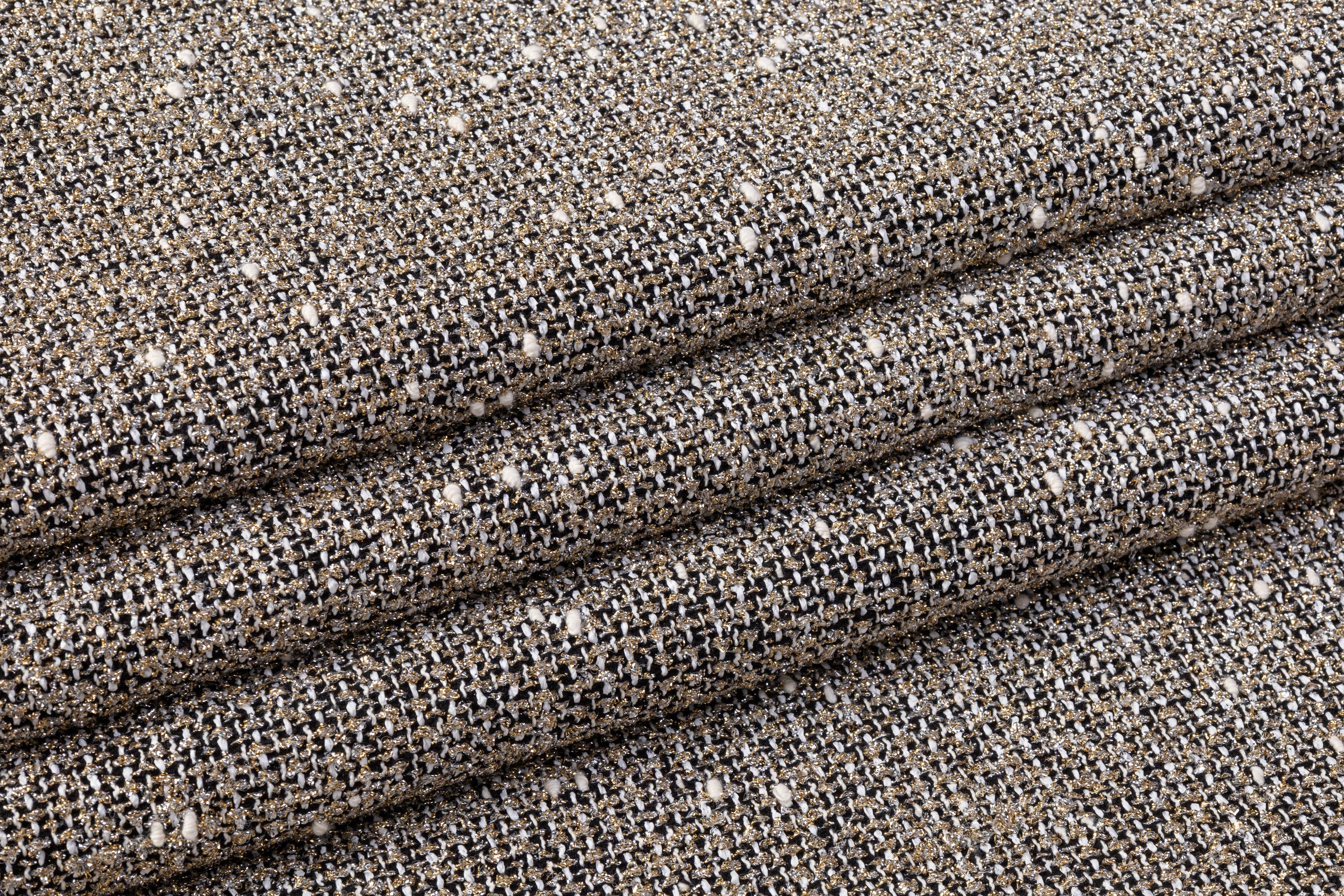 Metallic Italian Tweed Boucle - Black / Gold / Silver / White