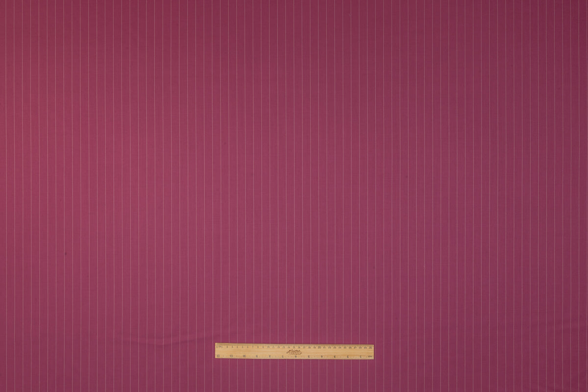 Pin Striped Italian Stretch Wool Suiting - Berry Pink