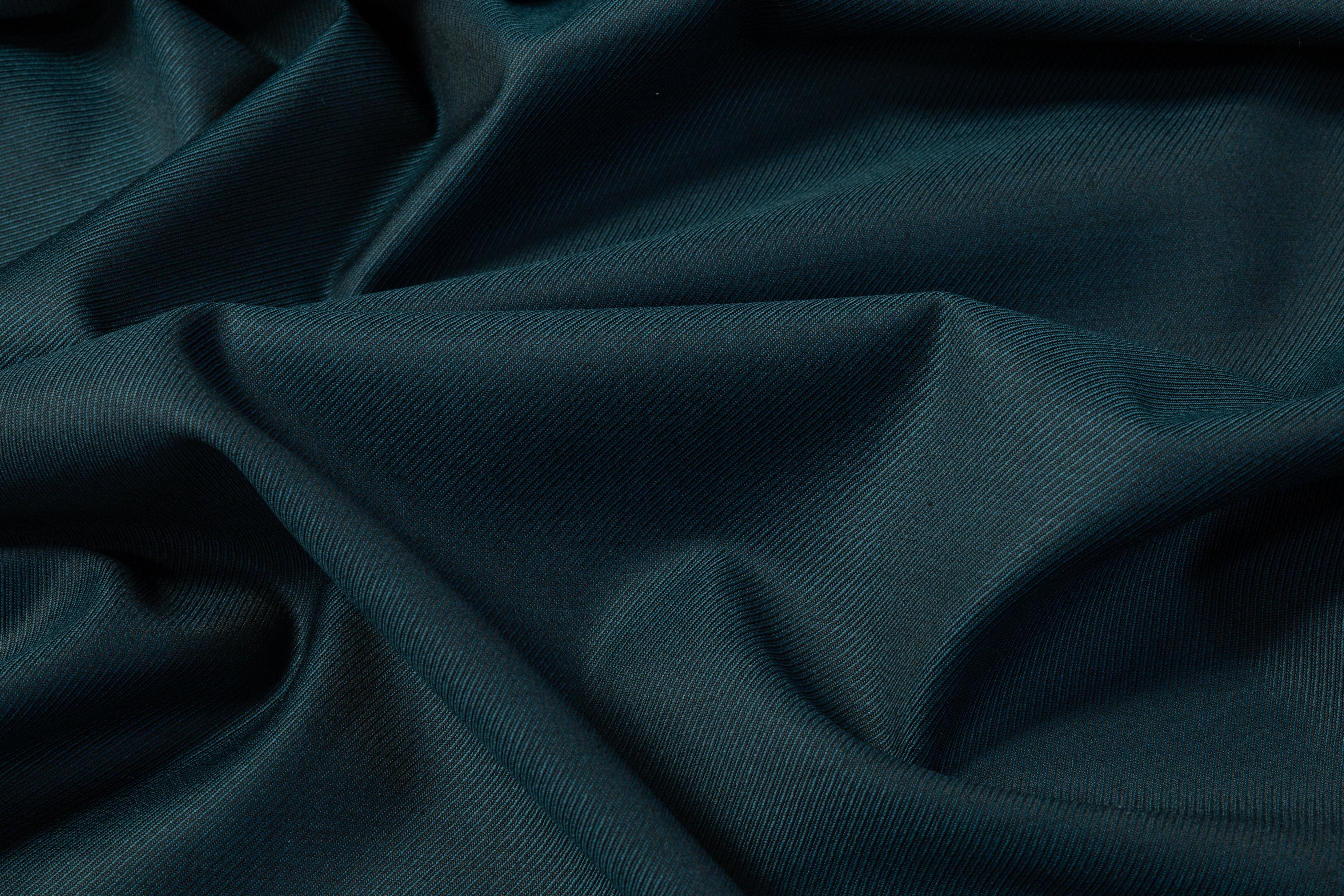Two-Tone Super 120s Italian Wool Gabardine - Teal Blue / Black