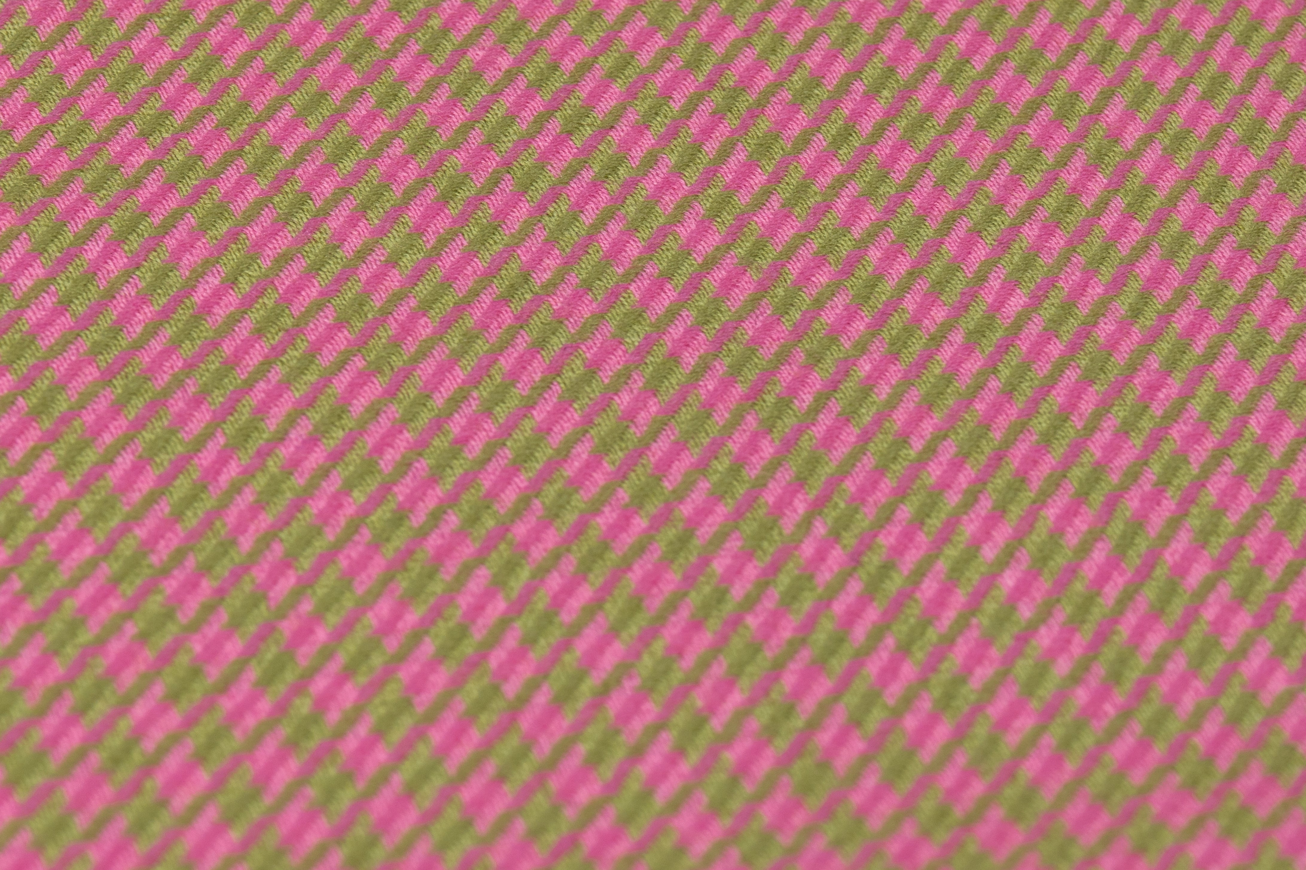 Houndstooth Italian Wool Suiting - Pink / Green