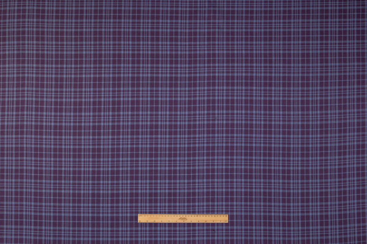 Plaid Italian Wool Suiting - Blue / Purple