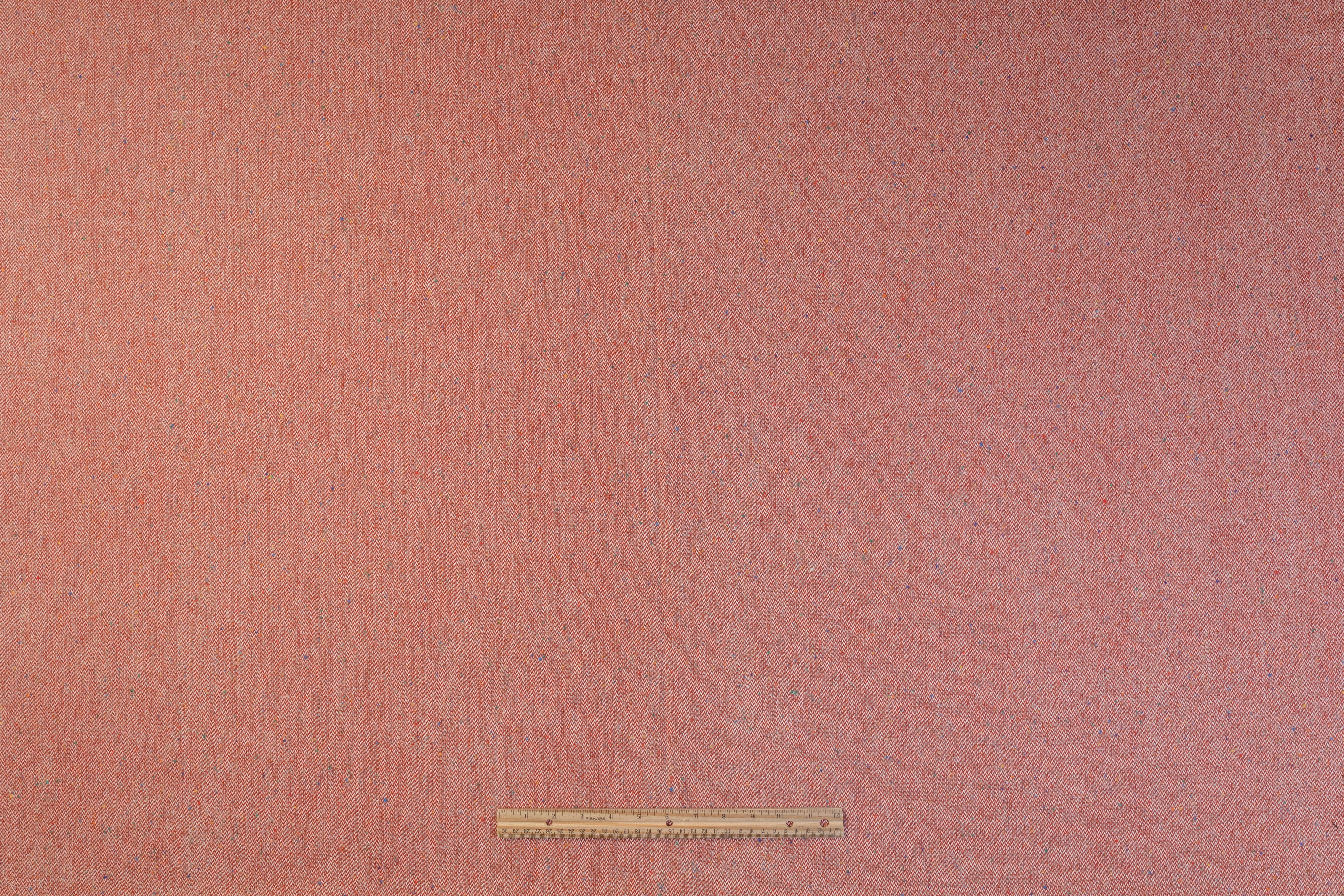 Speckled Italian Wool Nylon Tweed - Red
