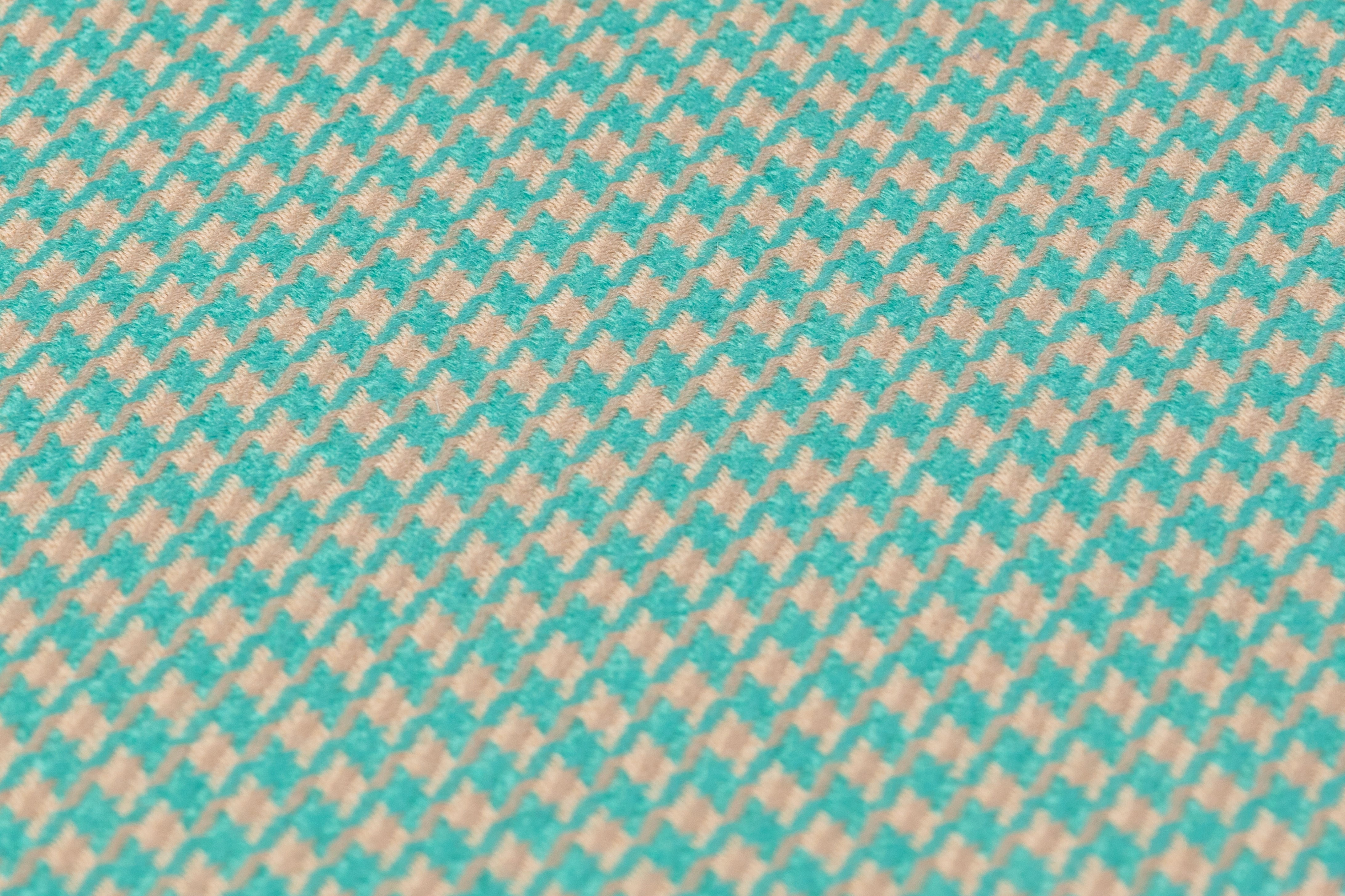 Houndstooth Italian Wool Suiting - Green / Tan