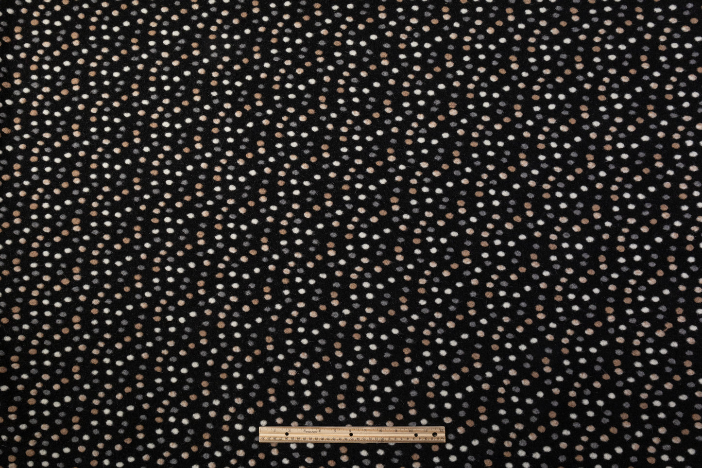 Dotted Italian Boiled Wool - Black