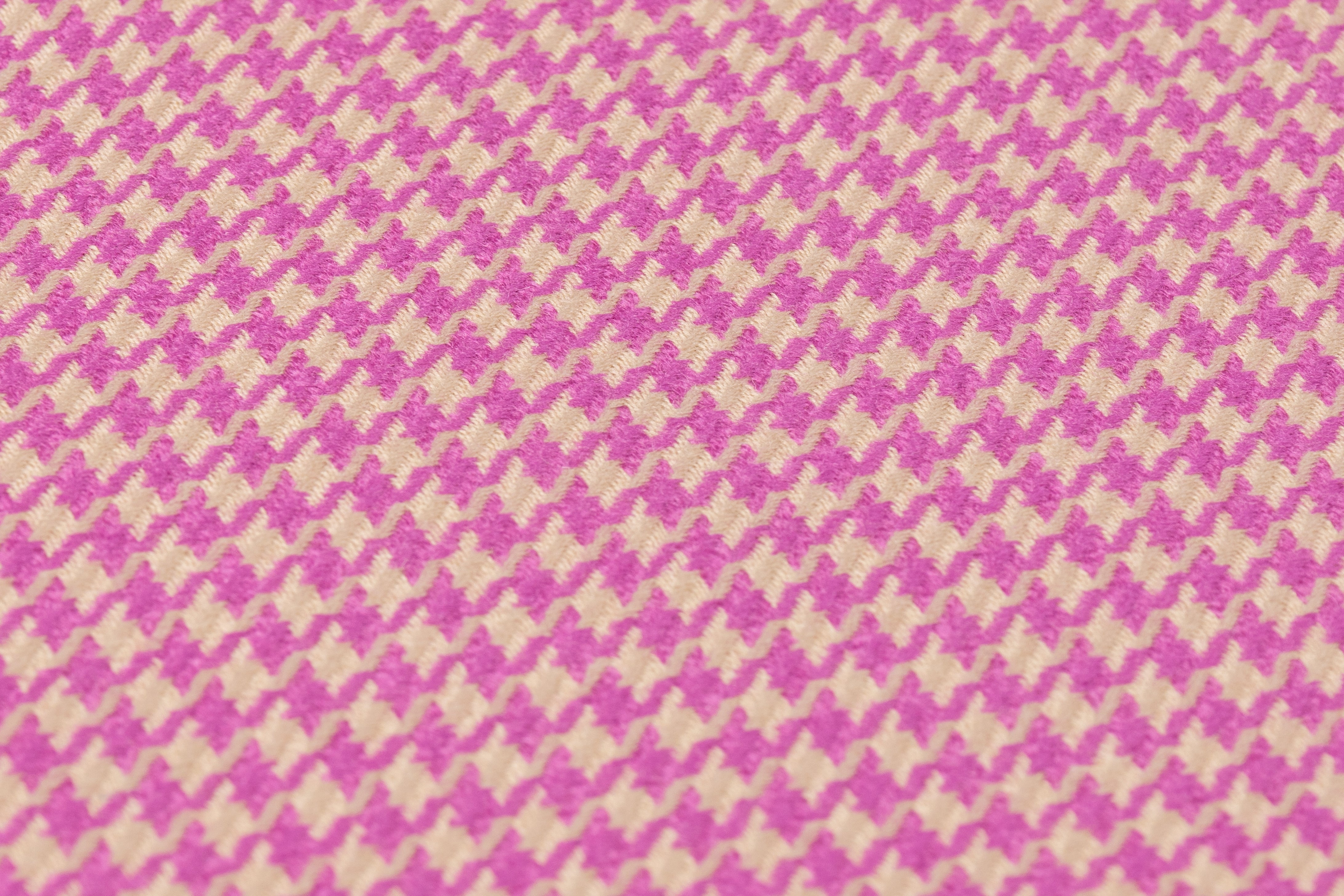 Houndstooth Italian Wool Suiting - Orchid / Tan