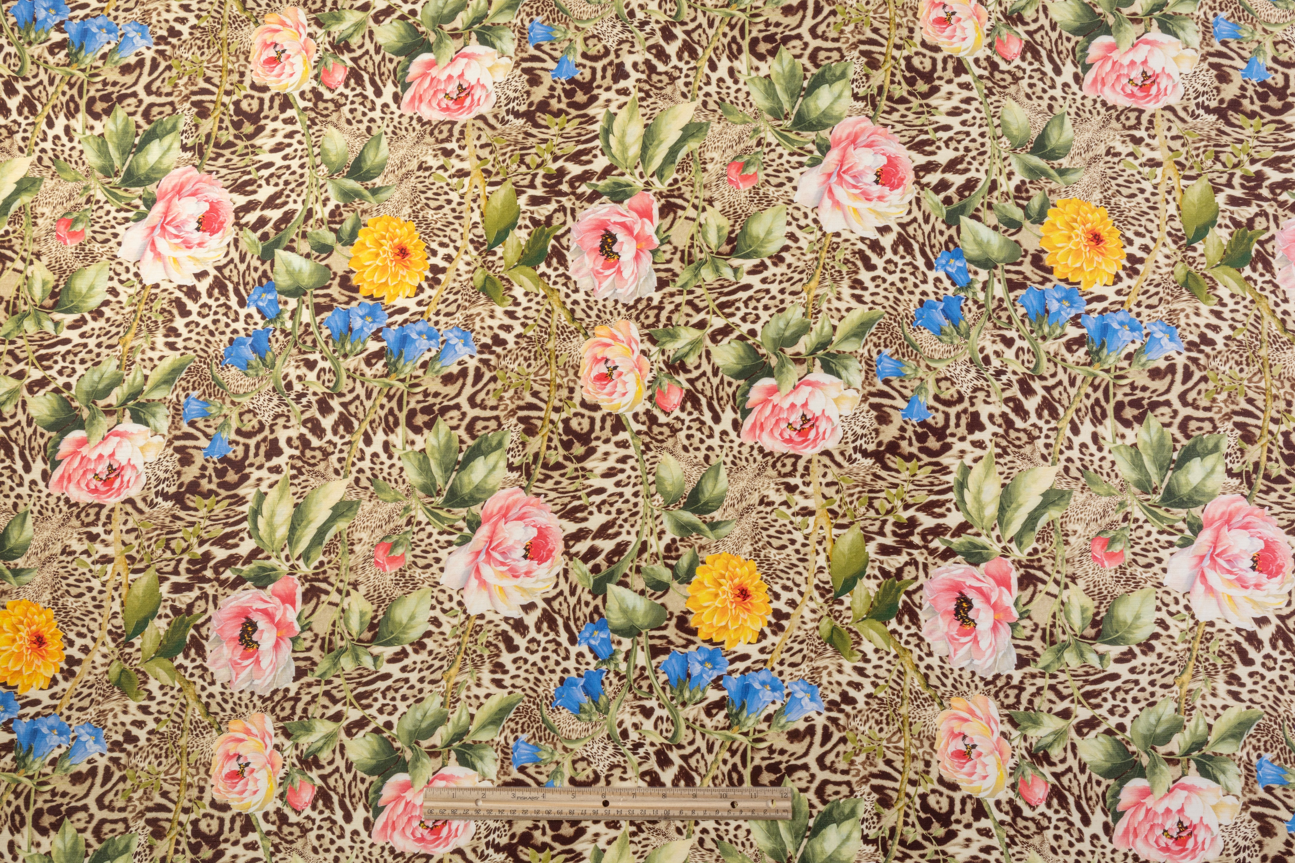 Emanuel Ungaro - Floral Cheetah Print Silk Linen Blend - Multicolor