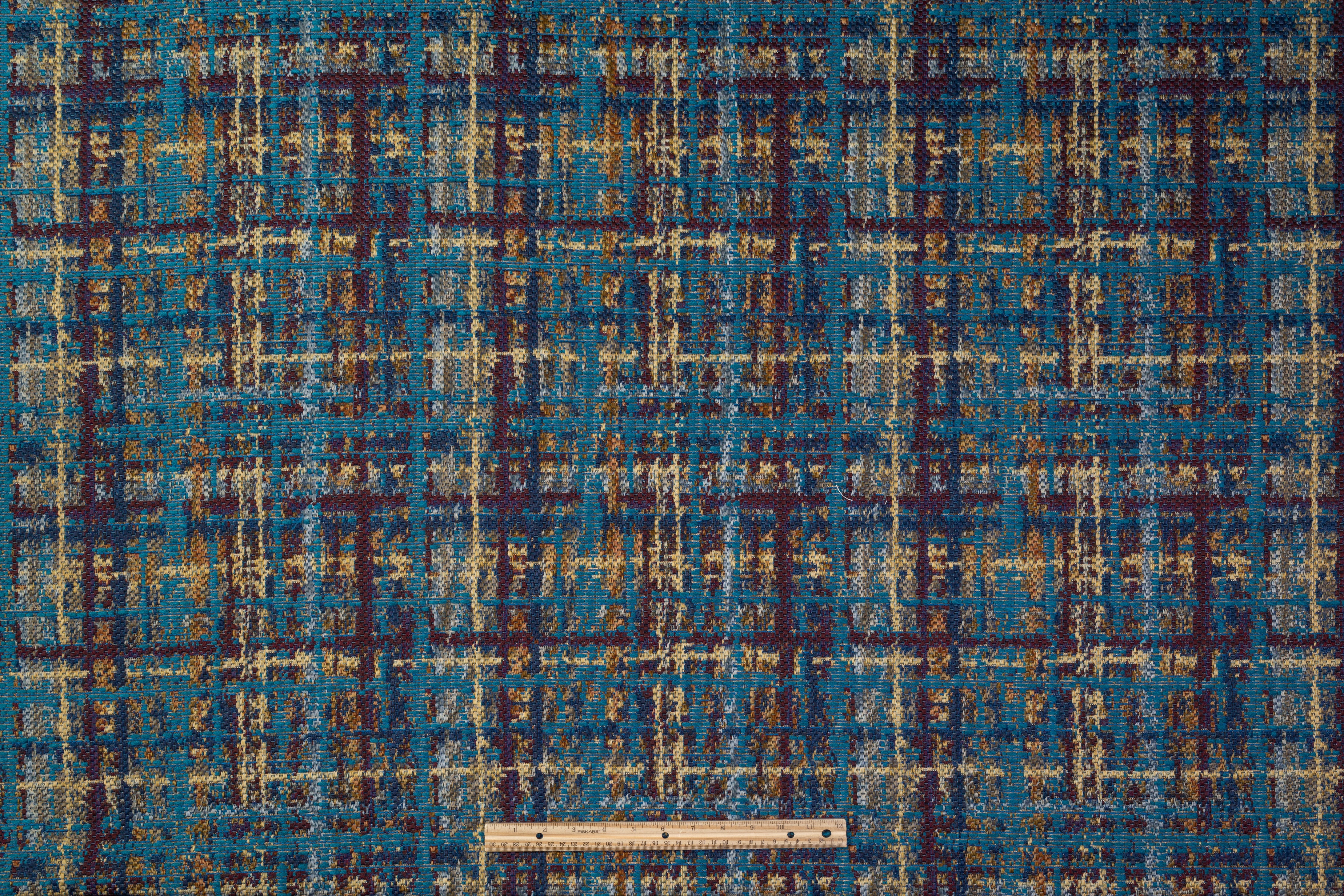 Etro - Checked Italian Tweed Brocade - Burgundy / Blue / Gold