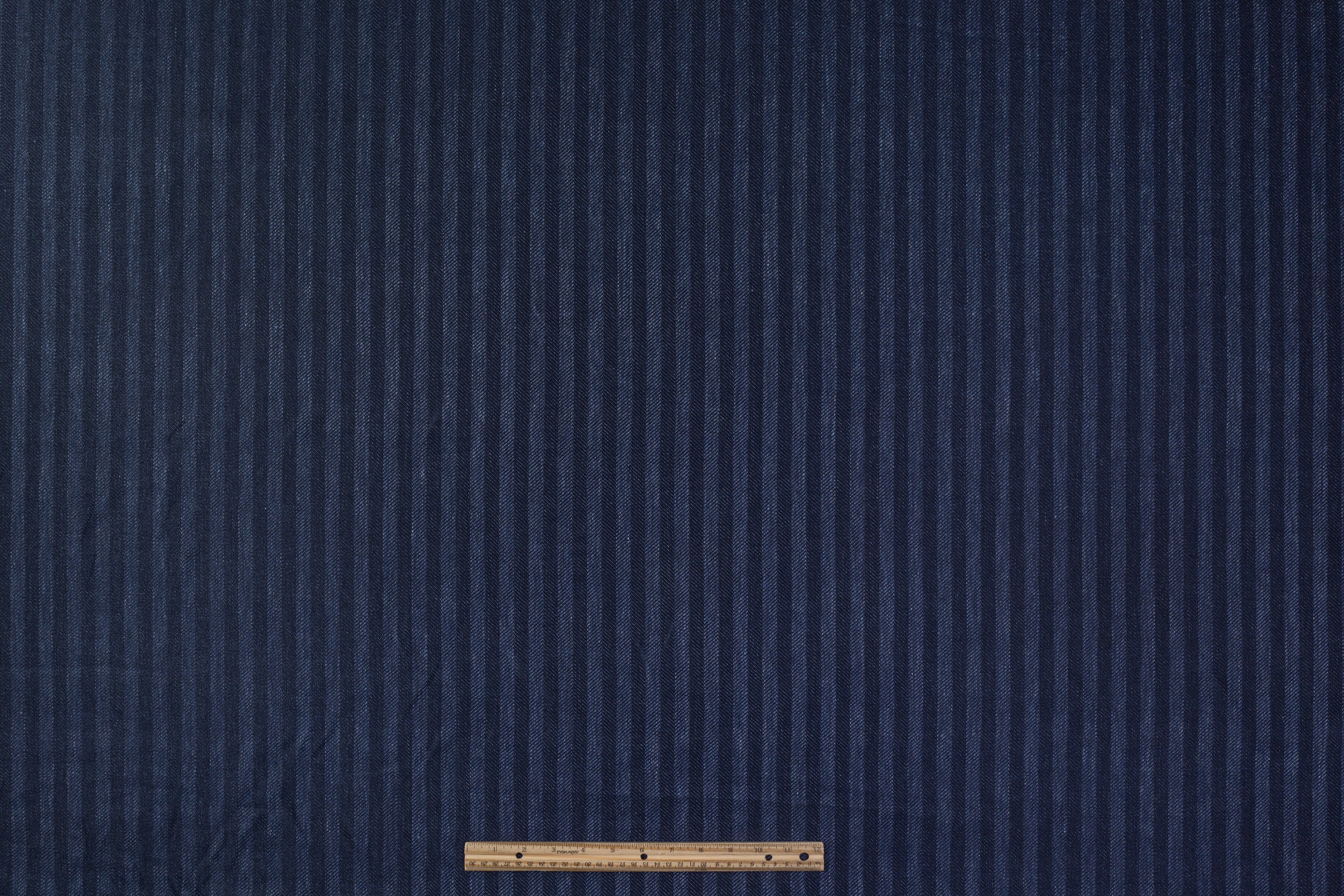 Ferla - Herringbone Italian Silk and Linen Suiting - Blue