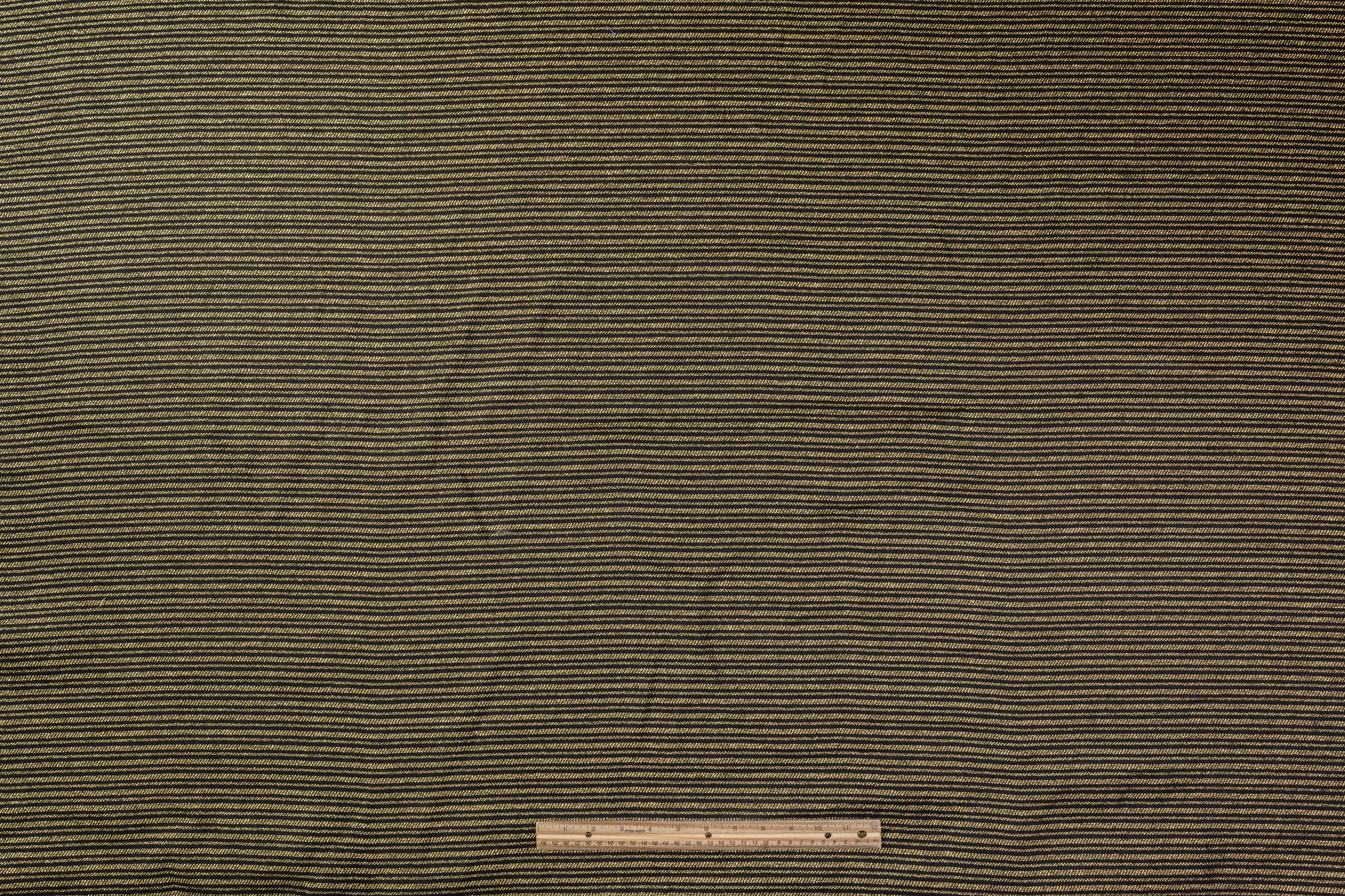 Striped Metallic Italian Brocade - Black / Gold