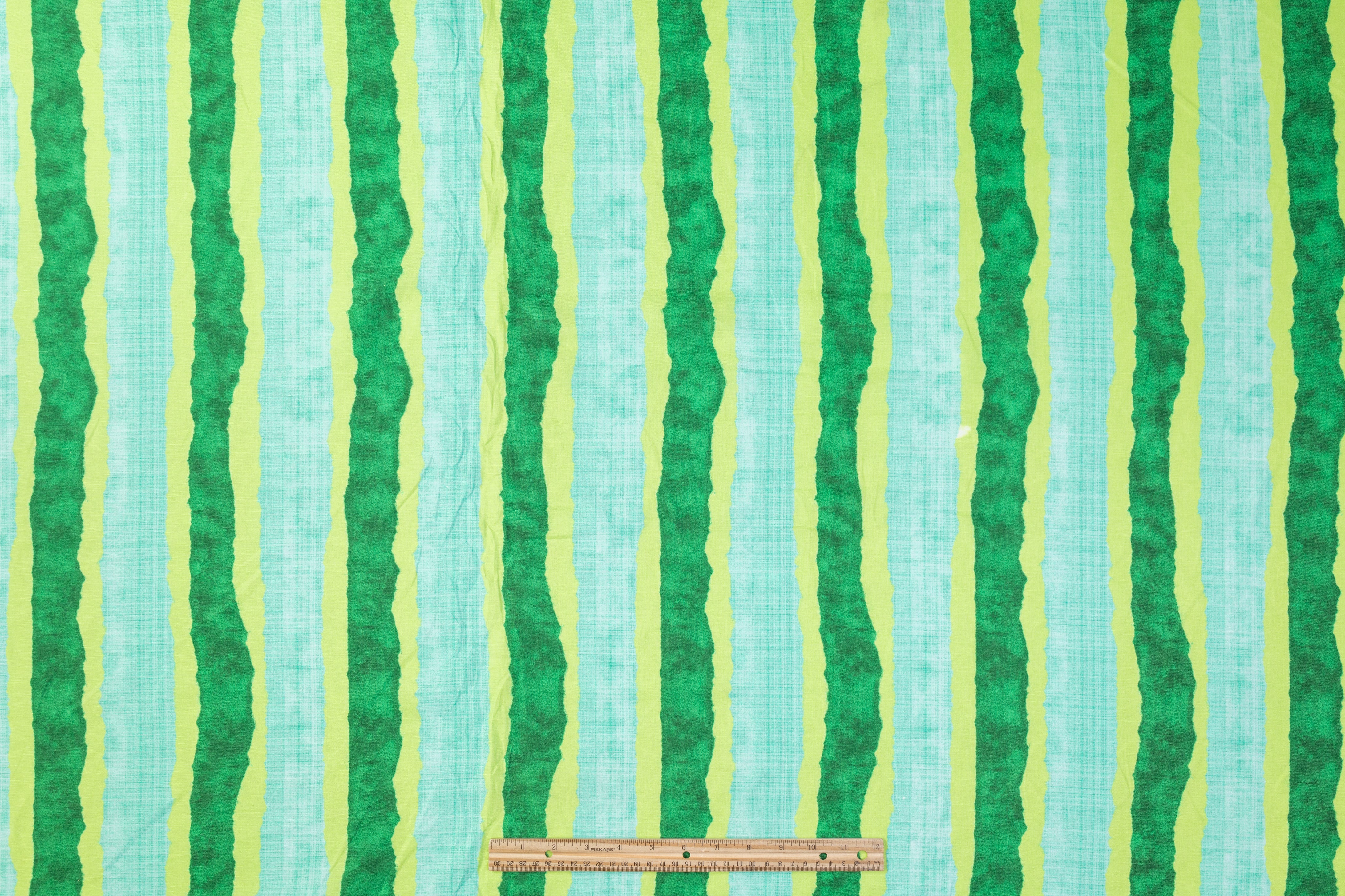 Striped Italian Linen - Green