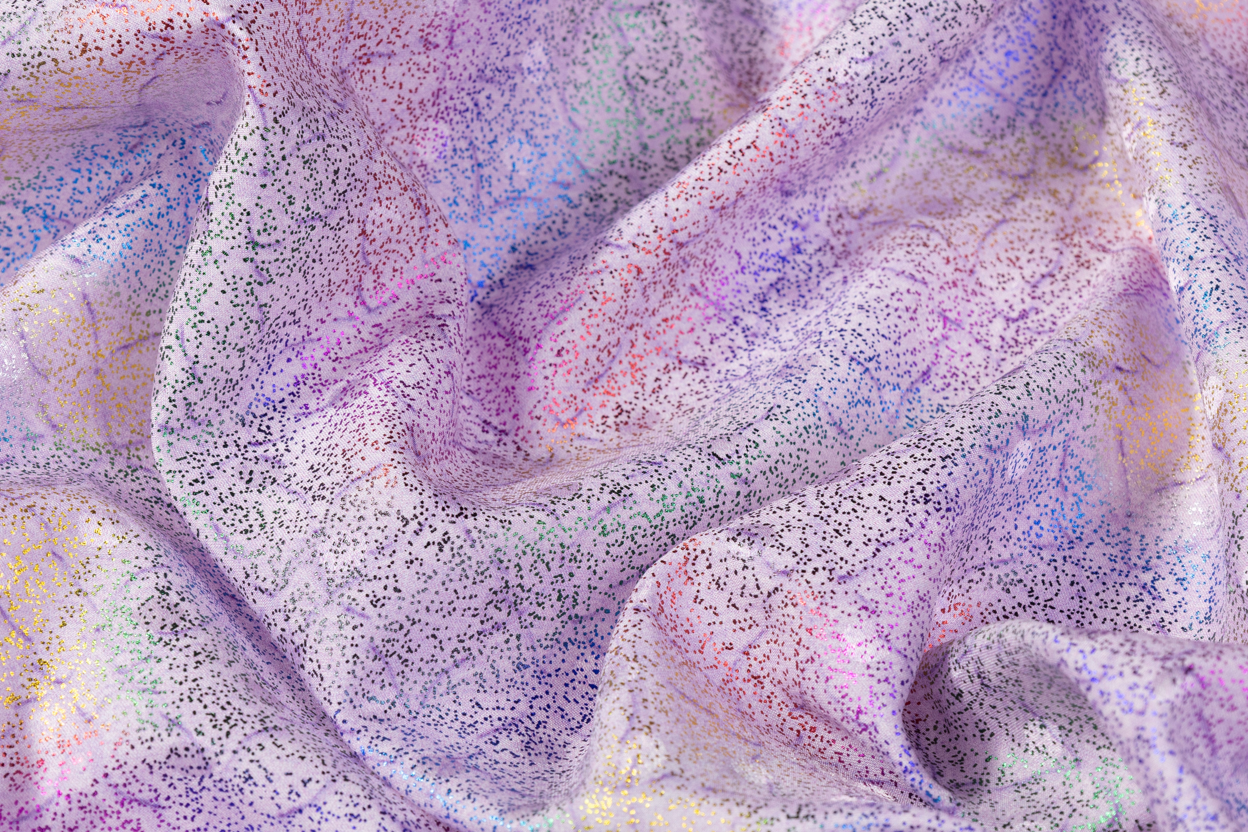 Laminated Italian Silk Jacquard - Lilac / Multicolor