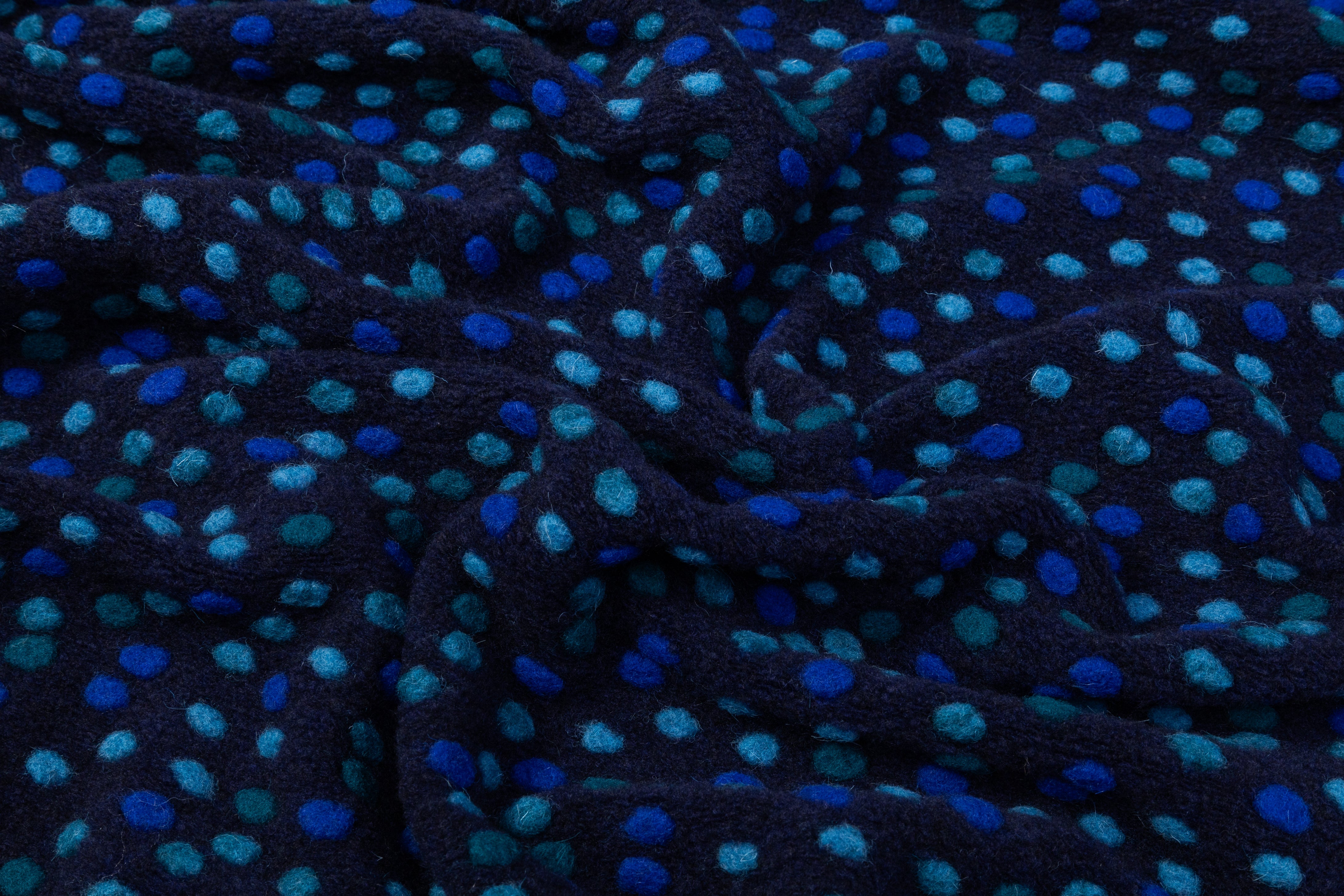 Dotted Italian Boiled Wool - Blue
