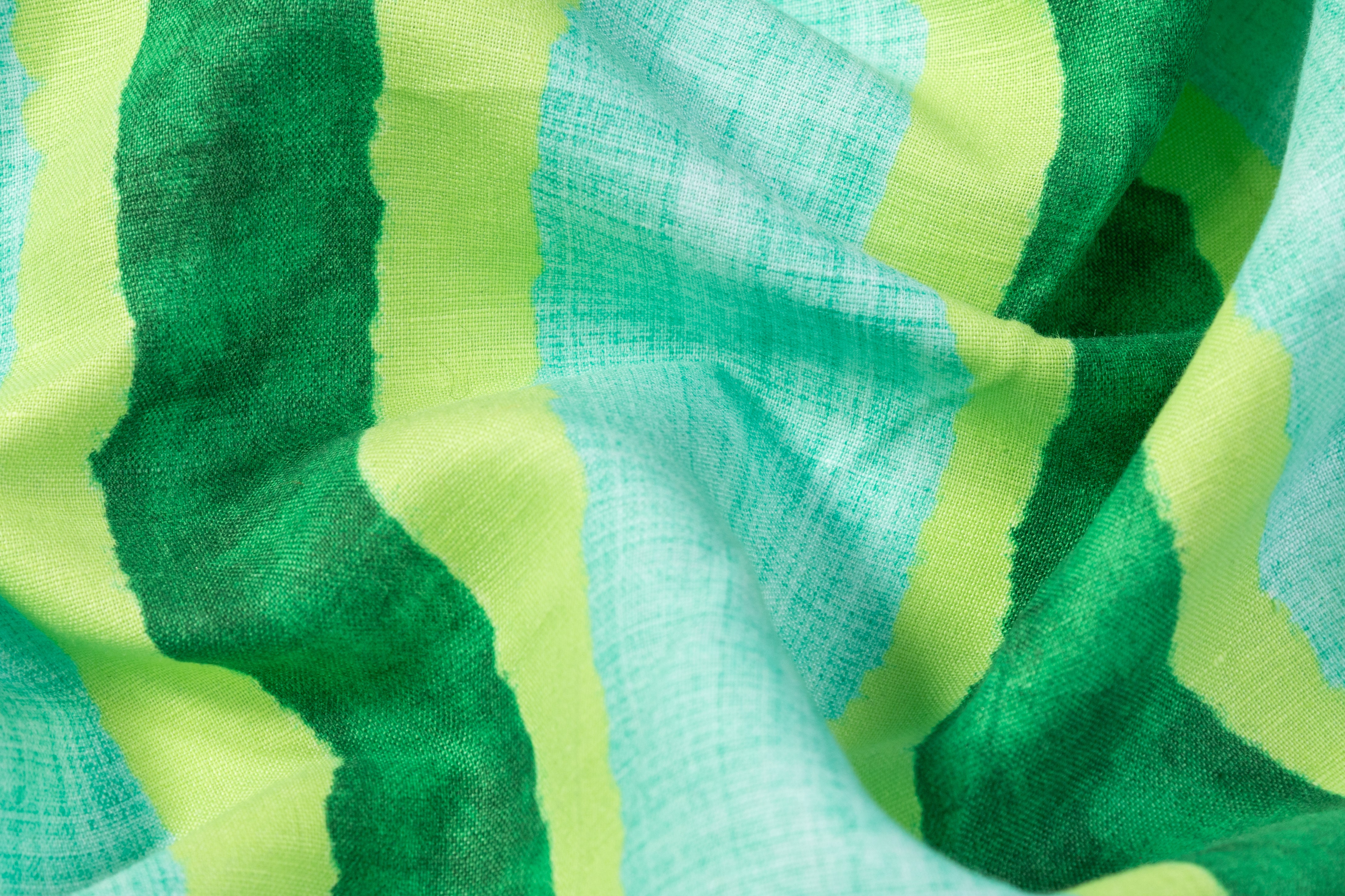 Striped Italian Linen - Green