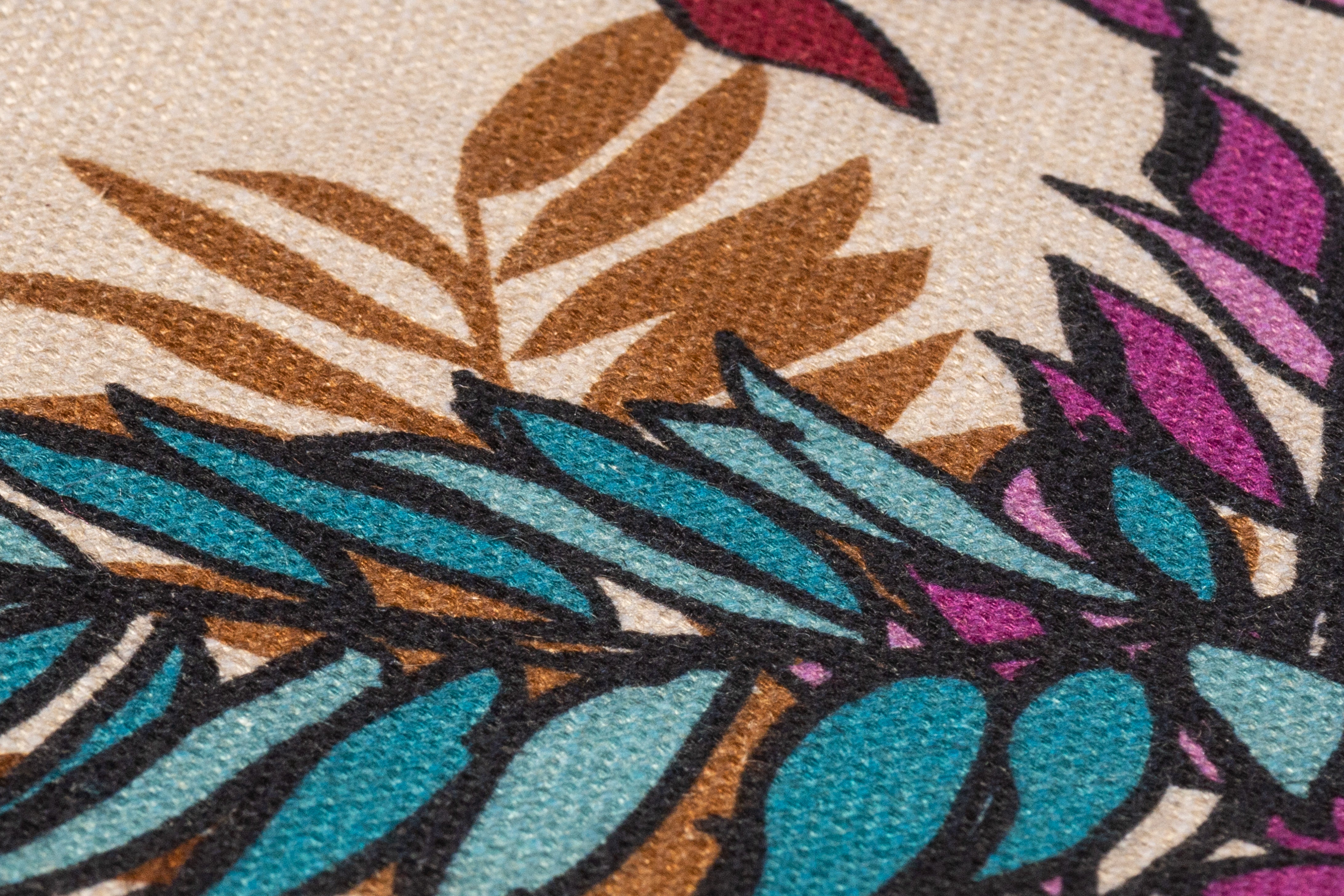 Leaf Print Italian Cotton Linen Blend - Multicolor