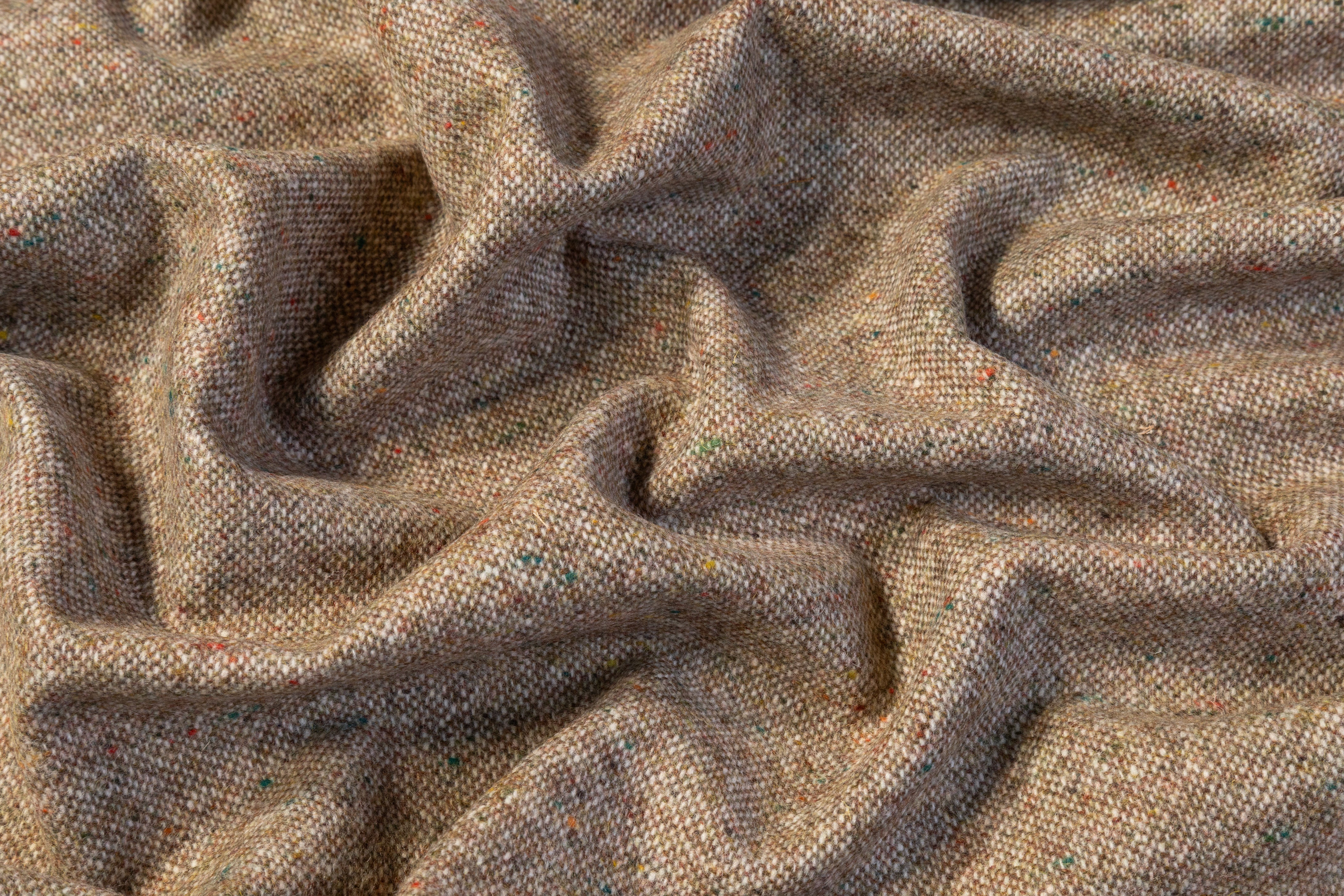 Speckled Italian Wool Tweed - Beige